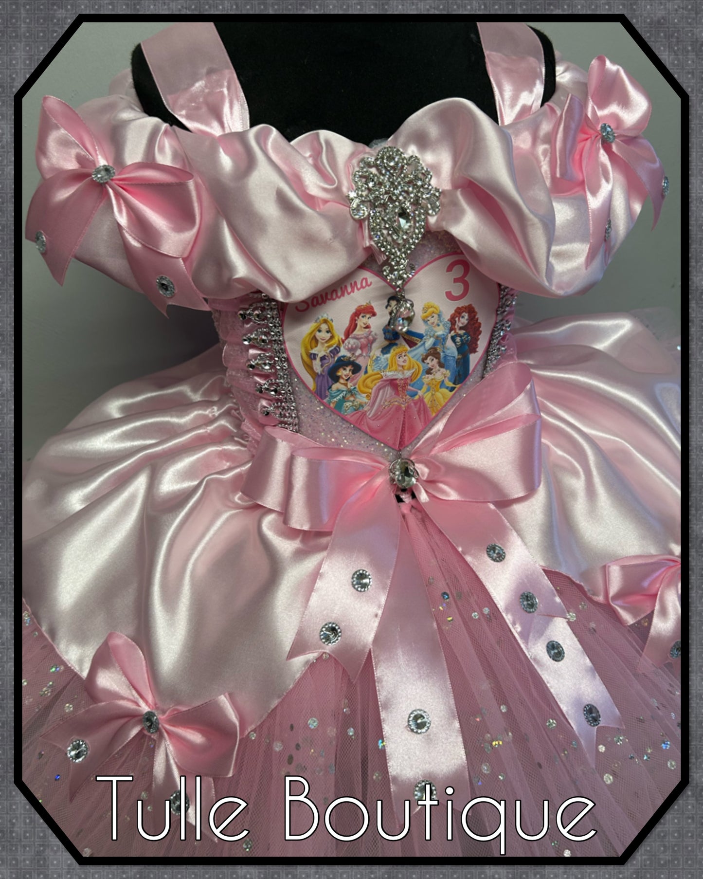 Girls toddlers Disney Princess pink ballgown tutu dress fancy dress costume