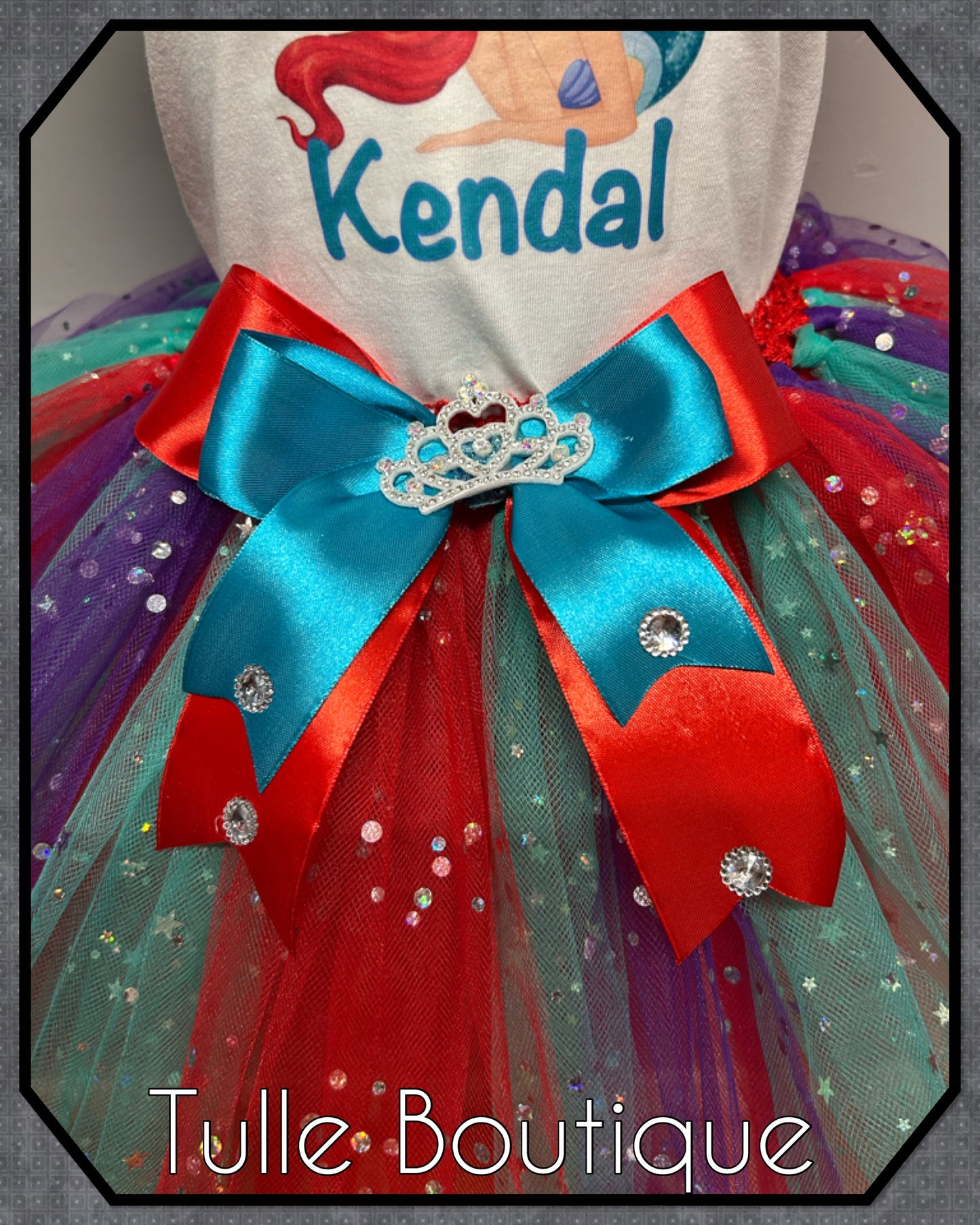 Girls Ariel little mermaid birthday party tutu and T-shirt fancy party outfit