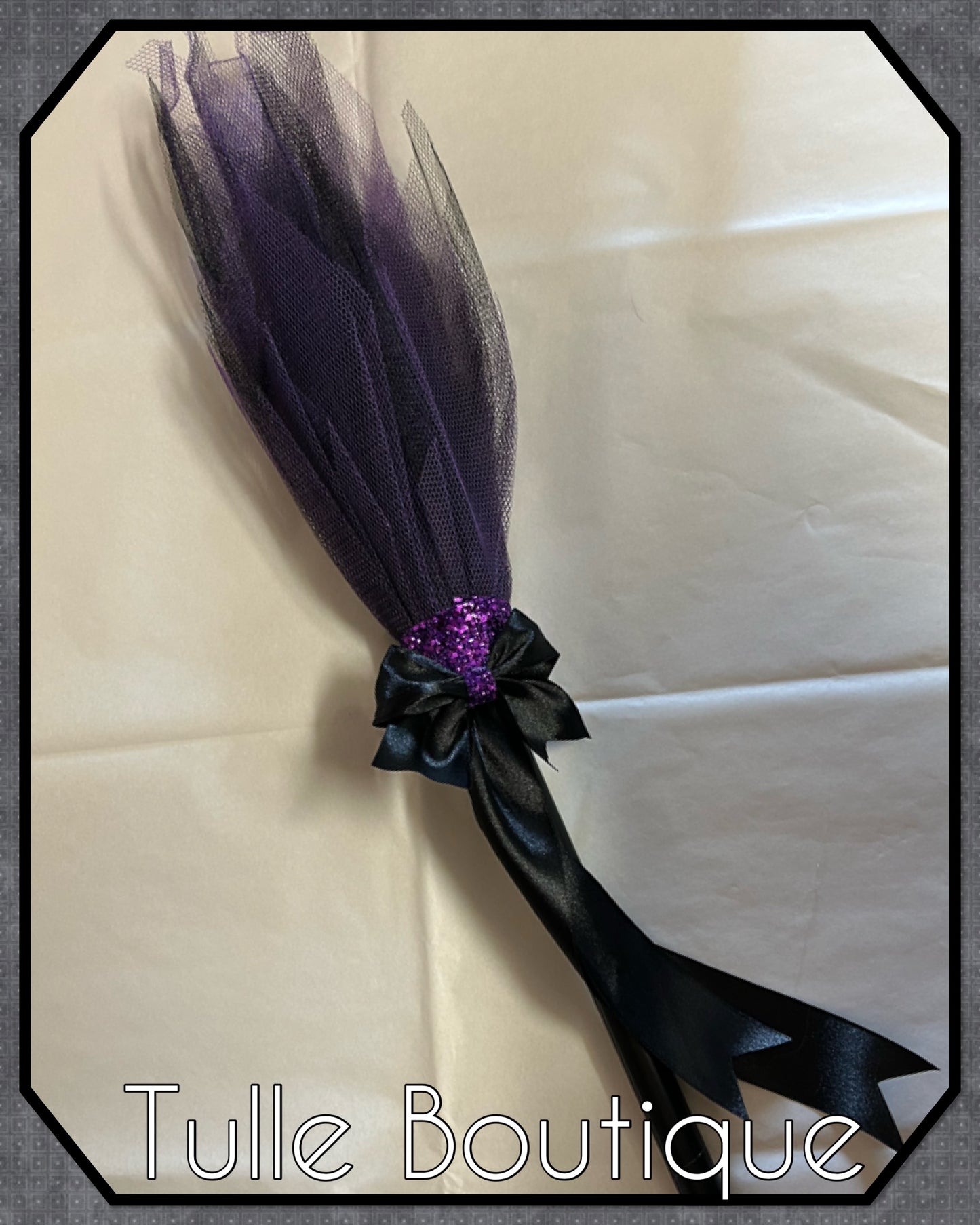 Girls Halloween Witch on a broom tutu dress