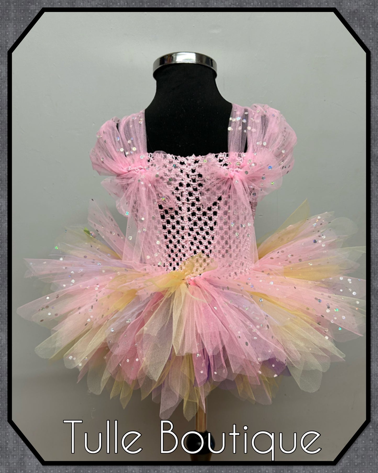 Lena. Girls toddlers Nude pinks flower fairy princess tutu birthday party dress. Fairy first birthday.