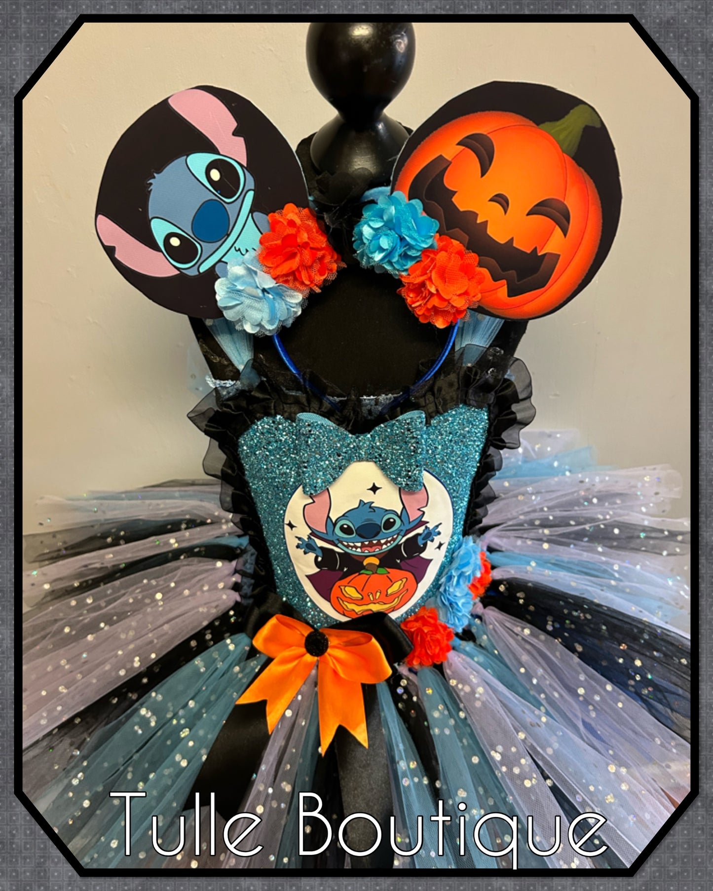 Girls Halloween Pumpkin Stitch princess birthday tutu dress