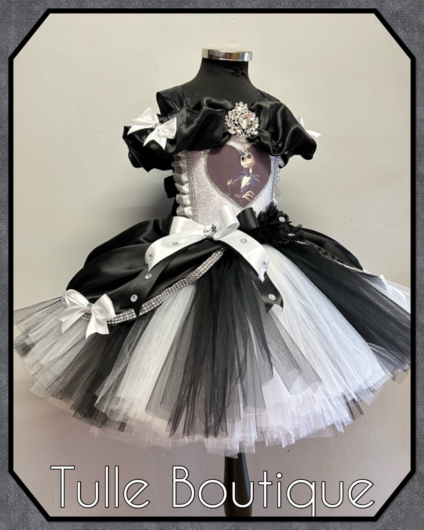 Girls toddlers Jack Skellington dress Halloween ballgown nightmare before Christmas dress up