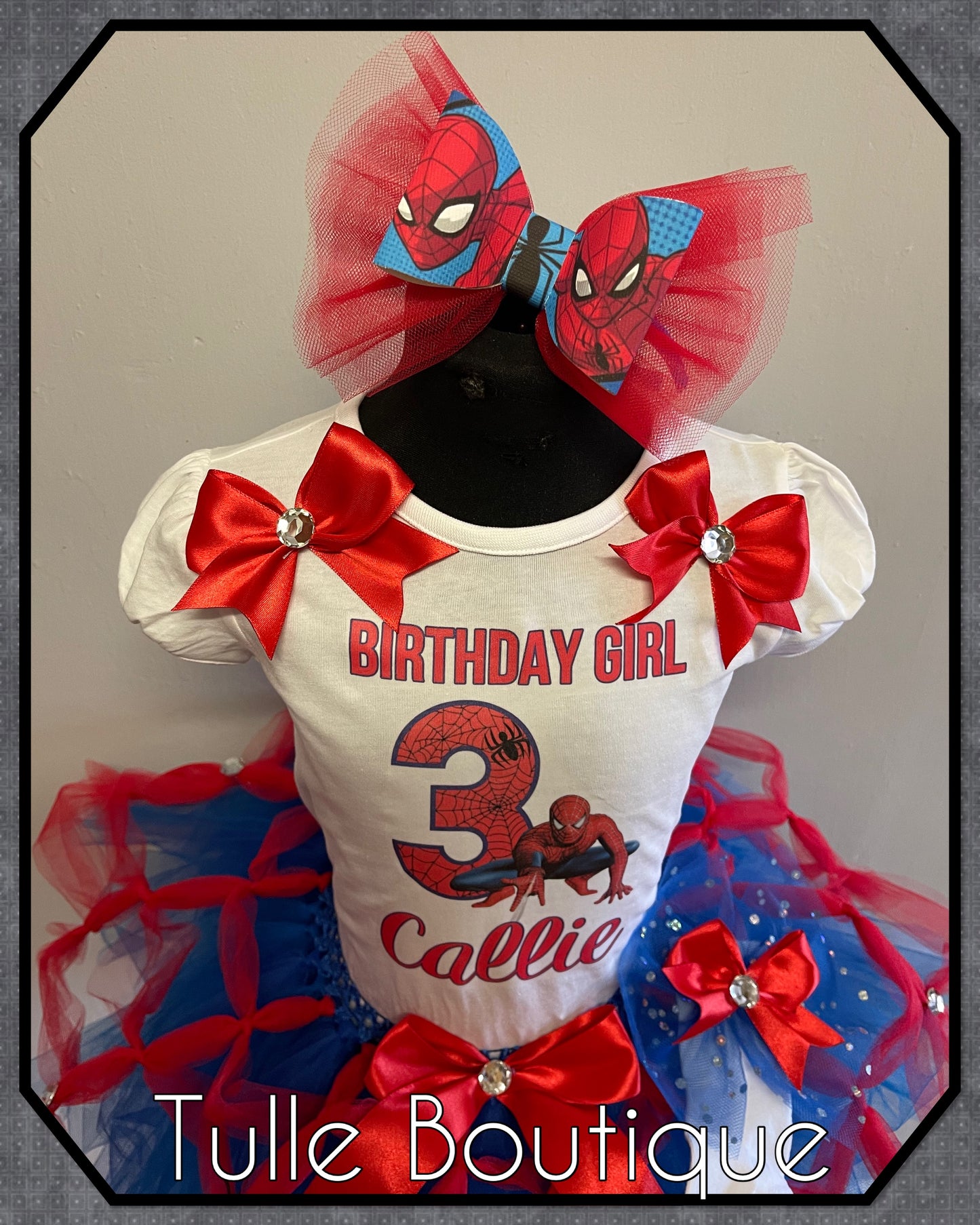 Girls toddlers Spider man birthday party tutu dress outfit