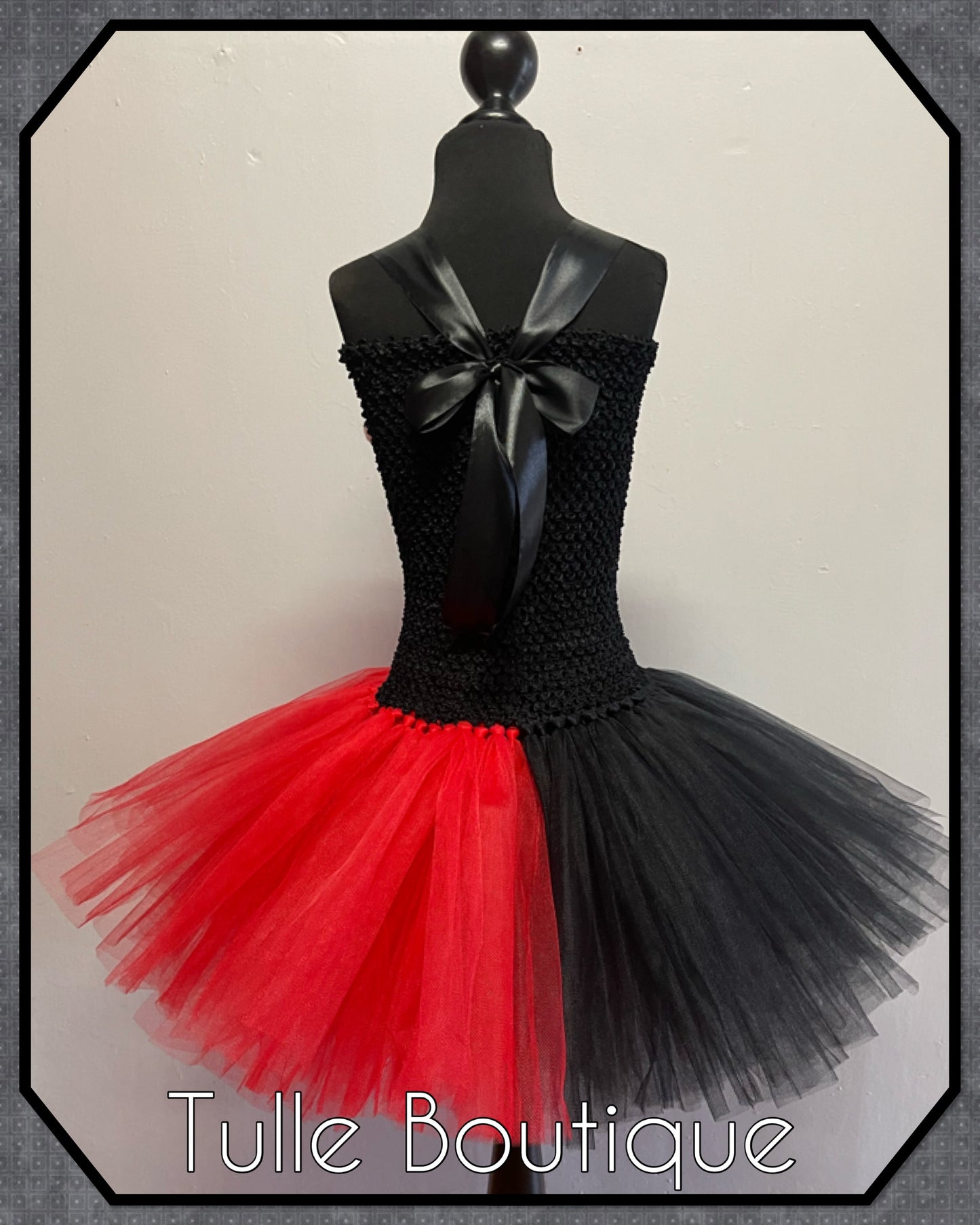 Girls Harley Quinn Jester fancy dress costume halloween party tutu dress