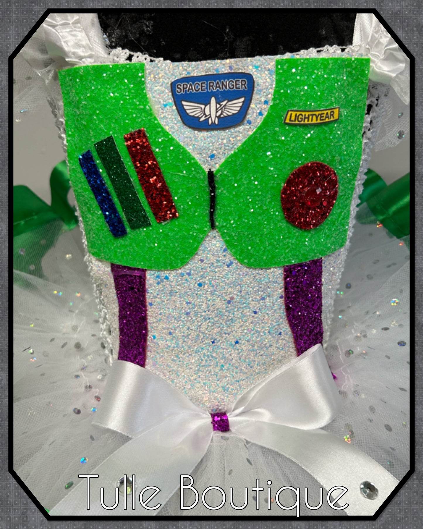 Girls toddlers Toy Story Buzz lightyear Princess ballgown tutu dress ribbon trim