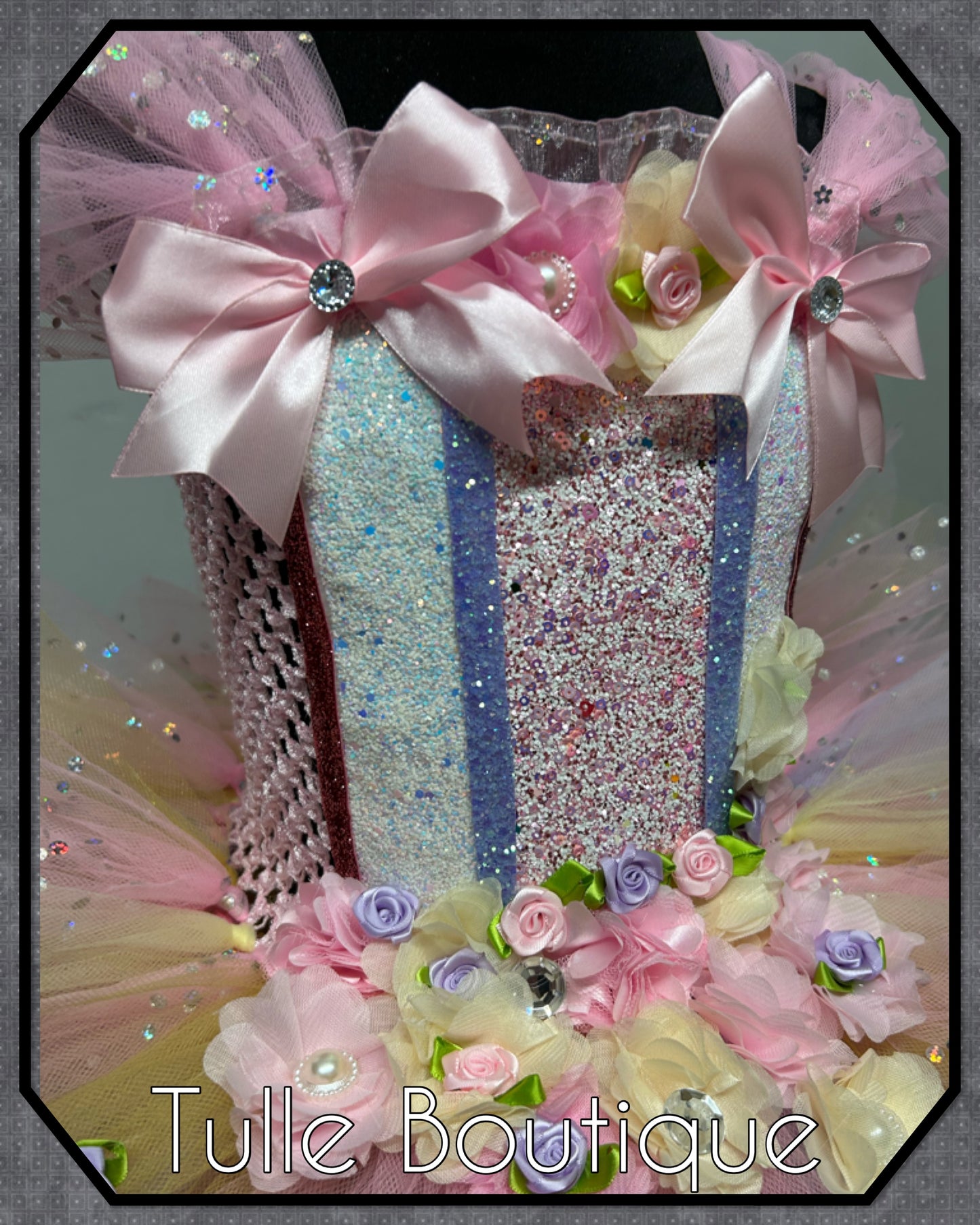 Lena. Girls toddlers Nude pinks flower fairy princess tutu birthday party dress. Fairy first birthday.