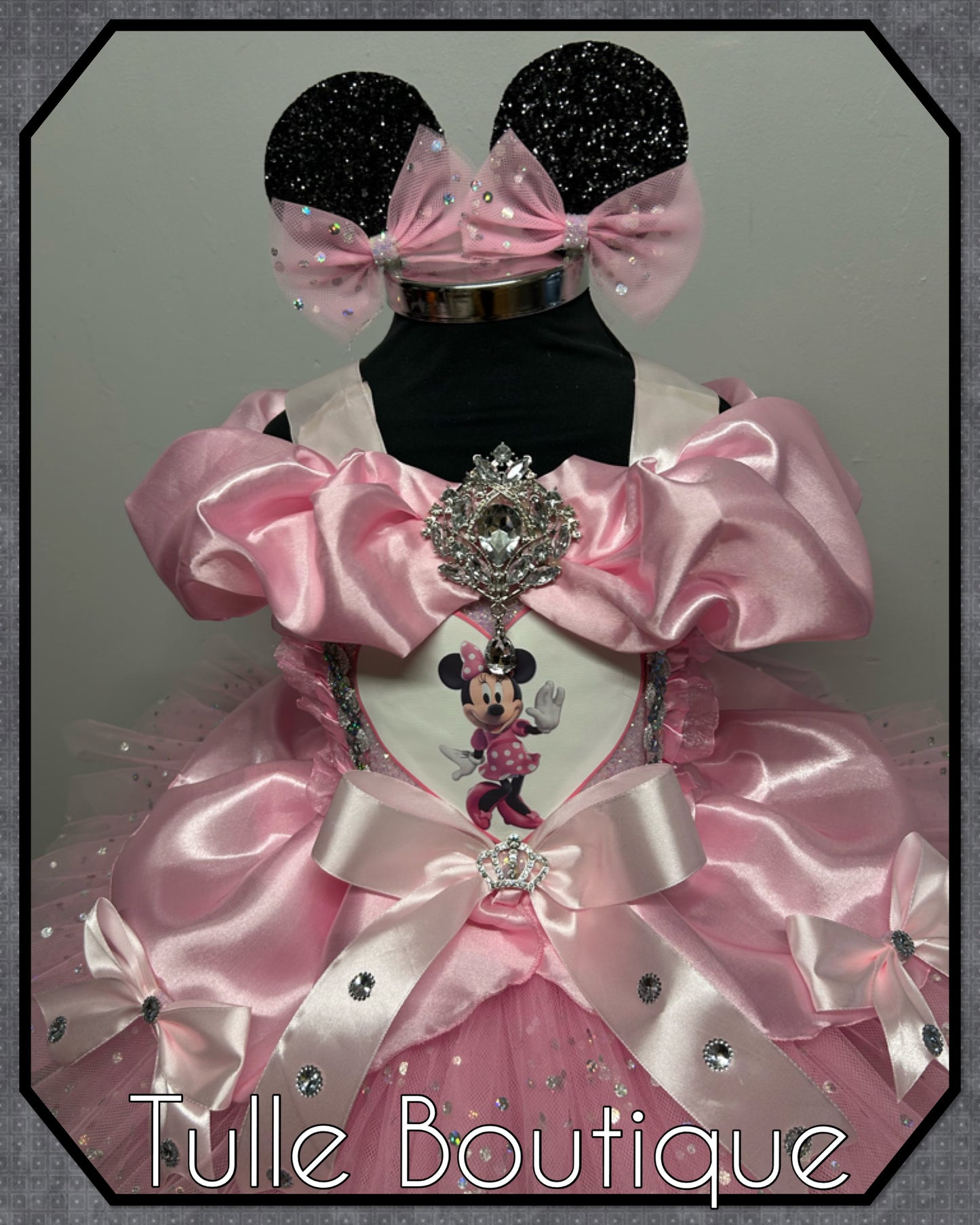 Girls toddlers Minnie Mouse baby pink ballgown tutu dress party dress