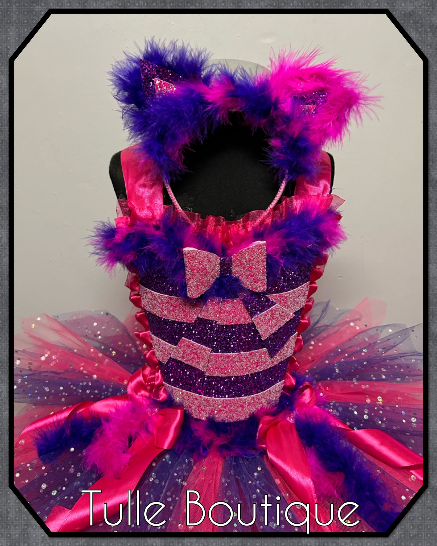 Girls Cheshire Cat world book day Alice in wonderland birthday party tutu dress