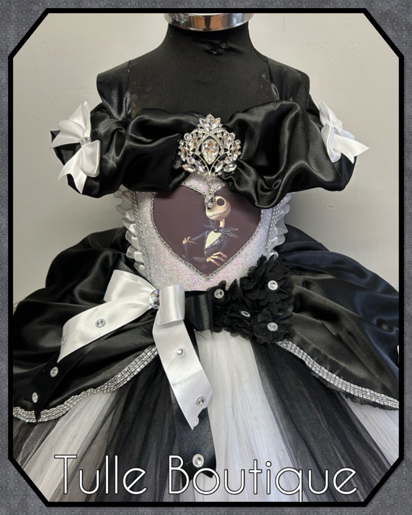 Girls toddlers Jack Skellington dress Halloween ballgown nightmare before Christmas dress up