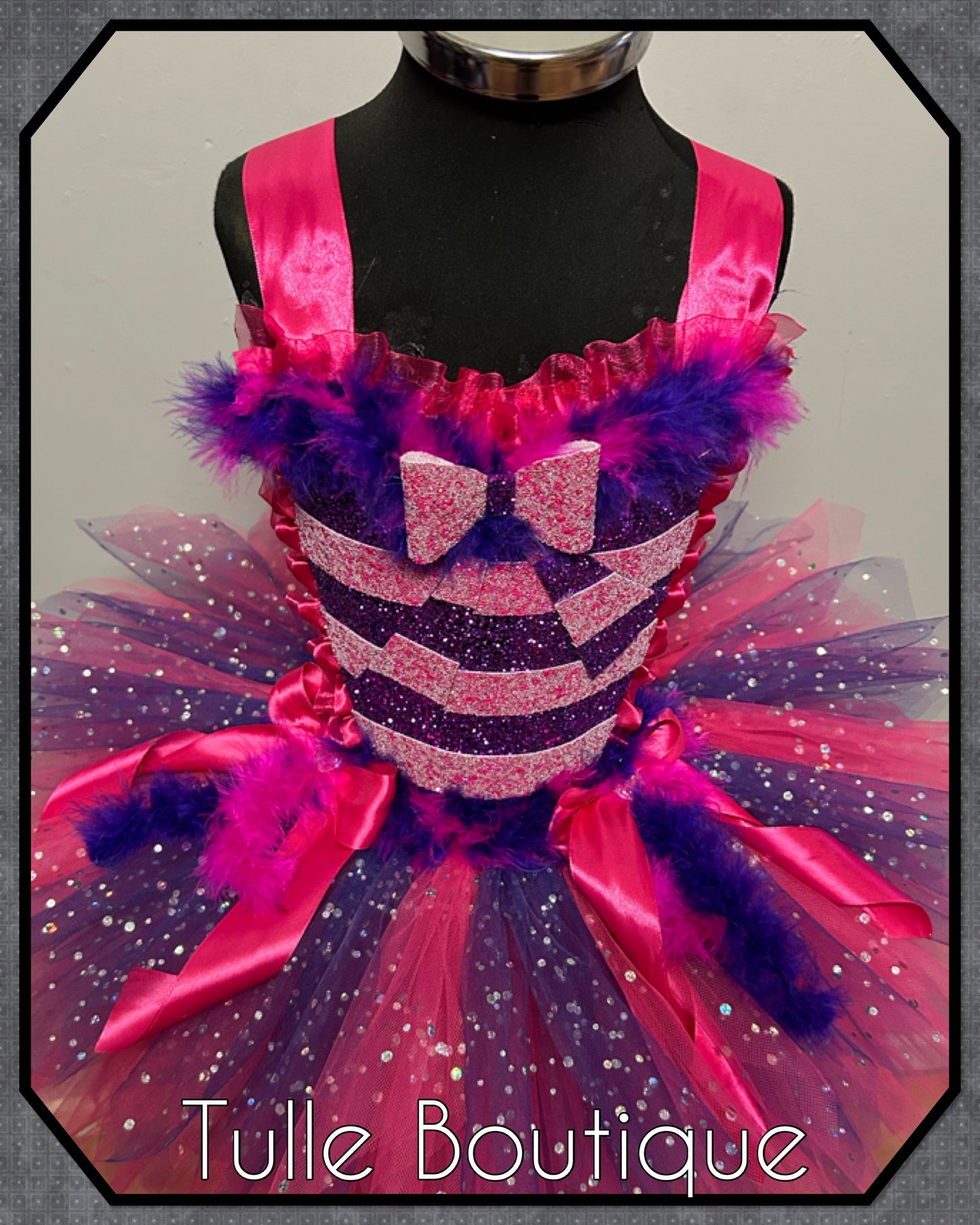 Girls Cheshire Cat world book day Alice in wonderland birthday party tutu dress