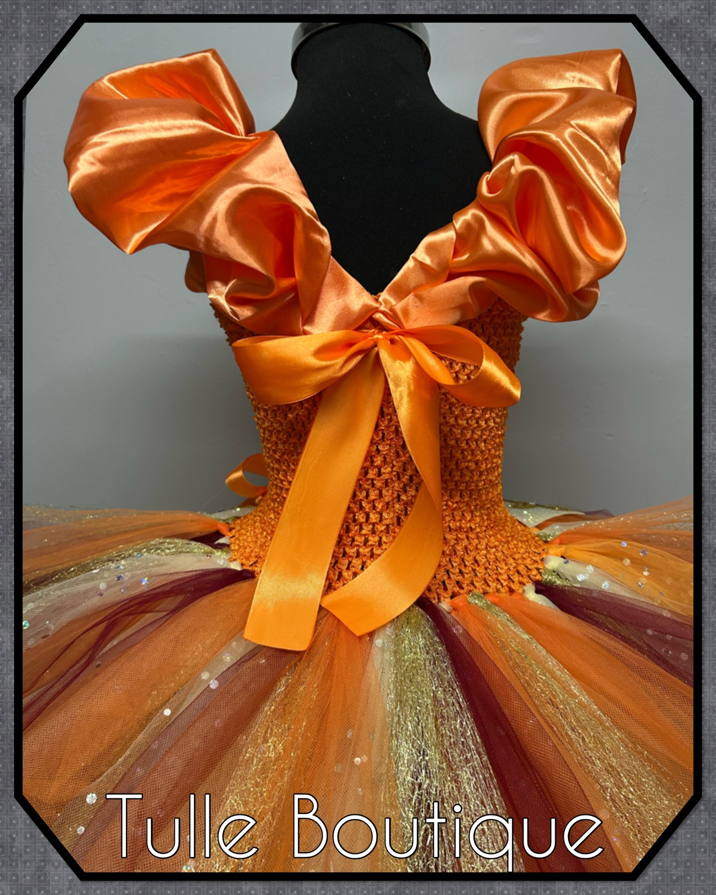 Girls Hawaiian princess moana tutu birthday party dress with satin shoulders