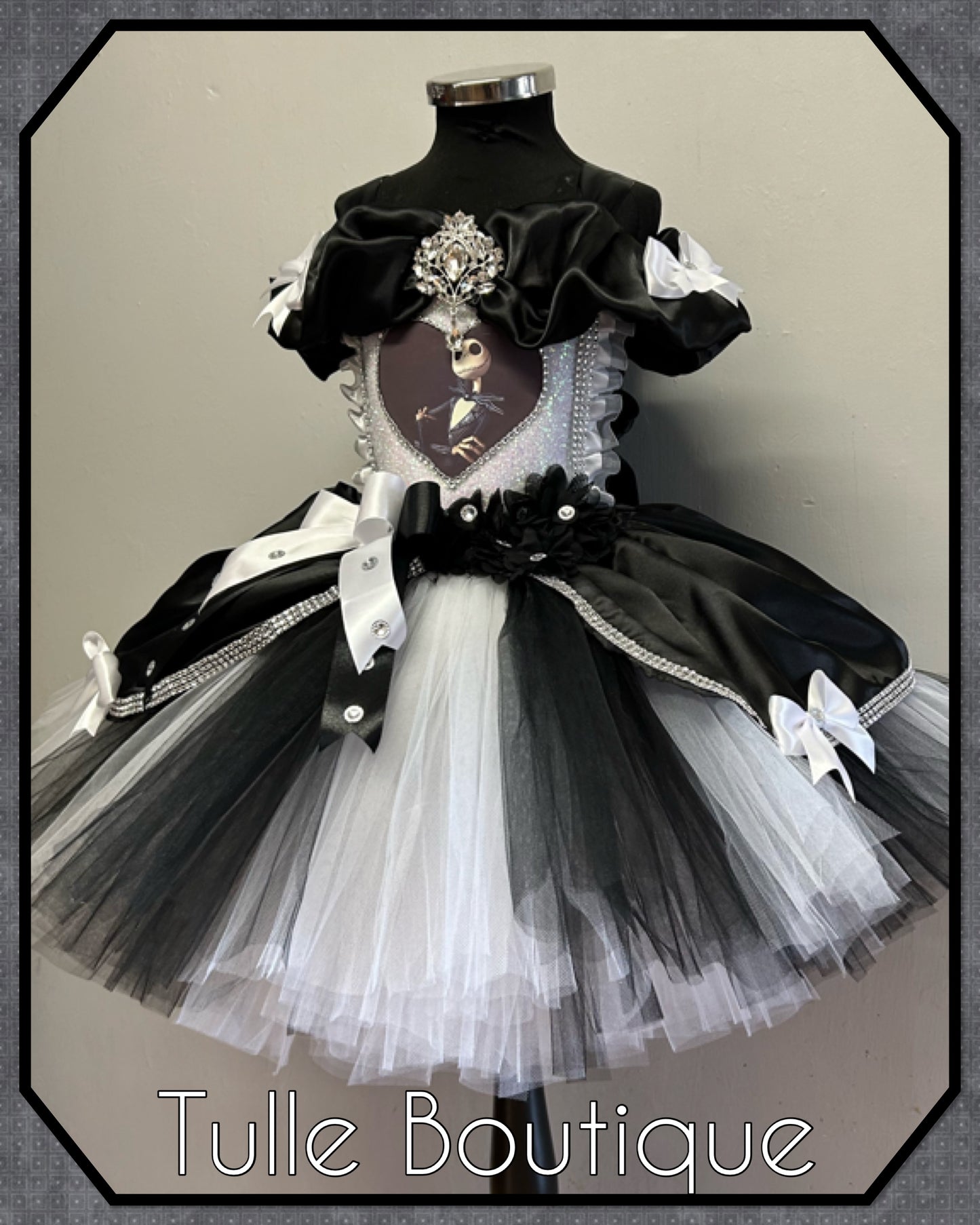Girls toddlers Jack Skellington dress Halloween ballgown nightmare before Christmas dress up