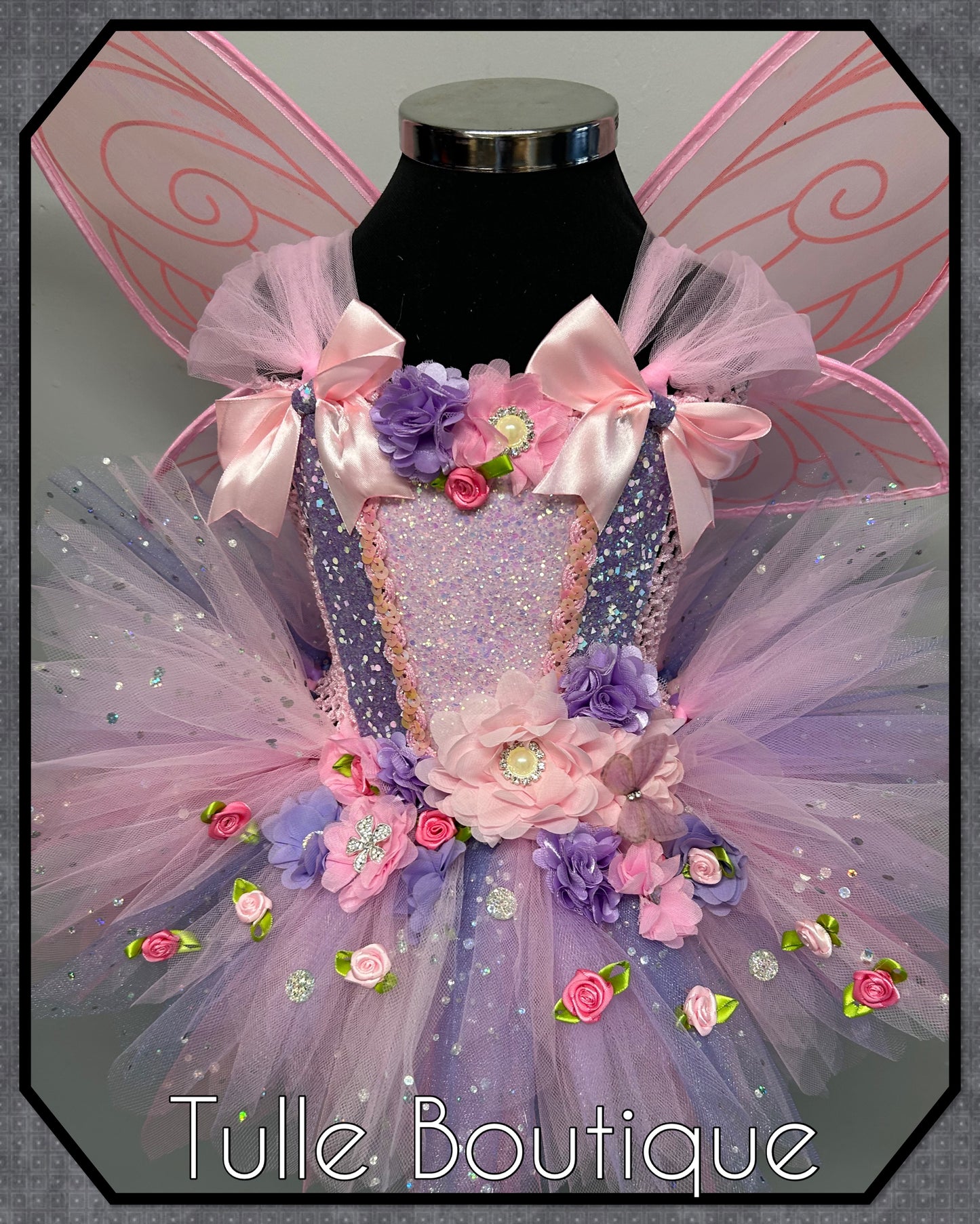 LANA. Girls toddlers pinks and lilac flower fairy princess tutu birthday party dress. Fairy first birthday.