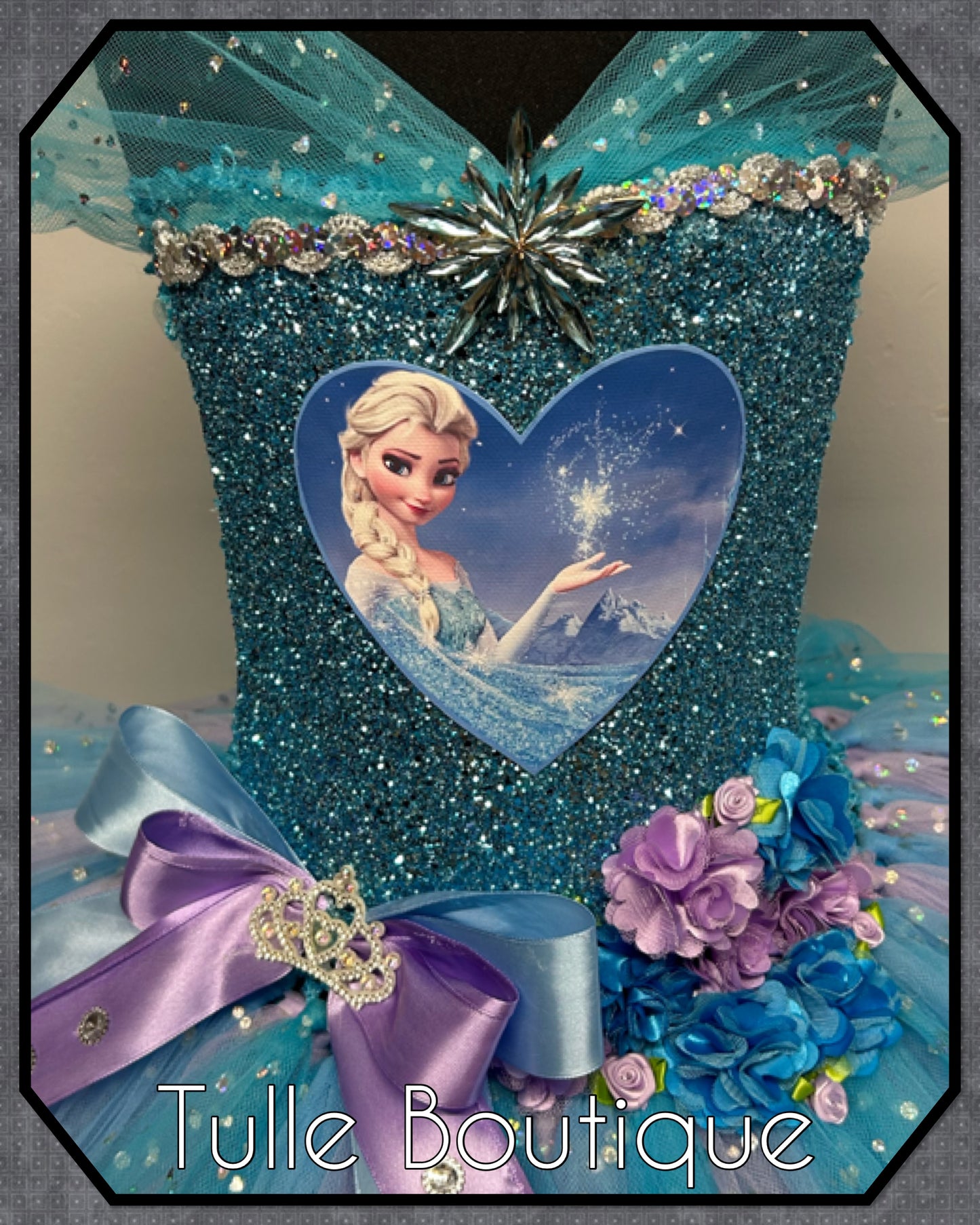 Girls Frozen Elsa princess tutu birthday party dress