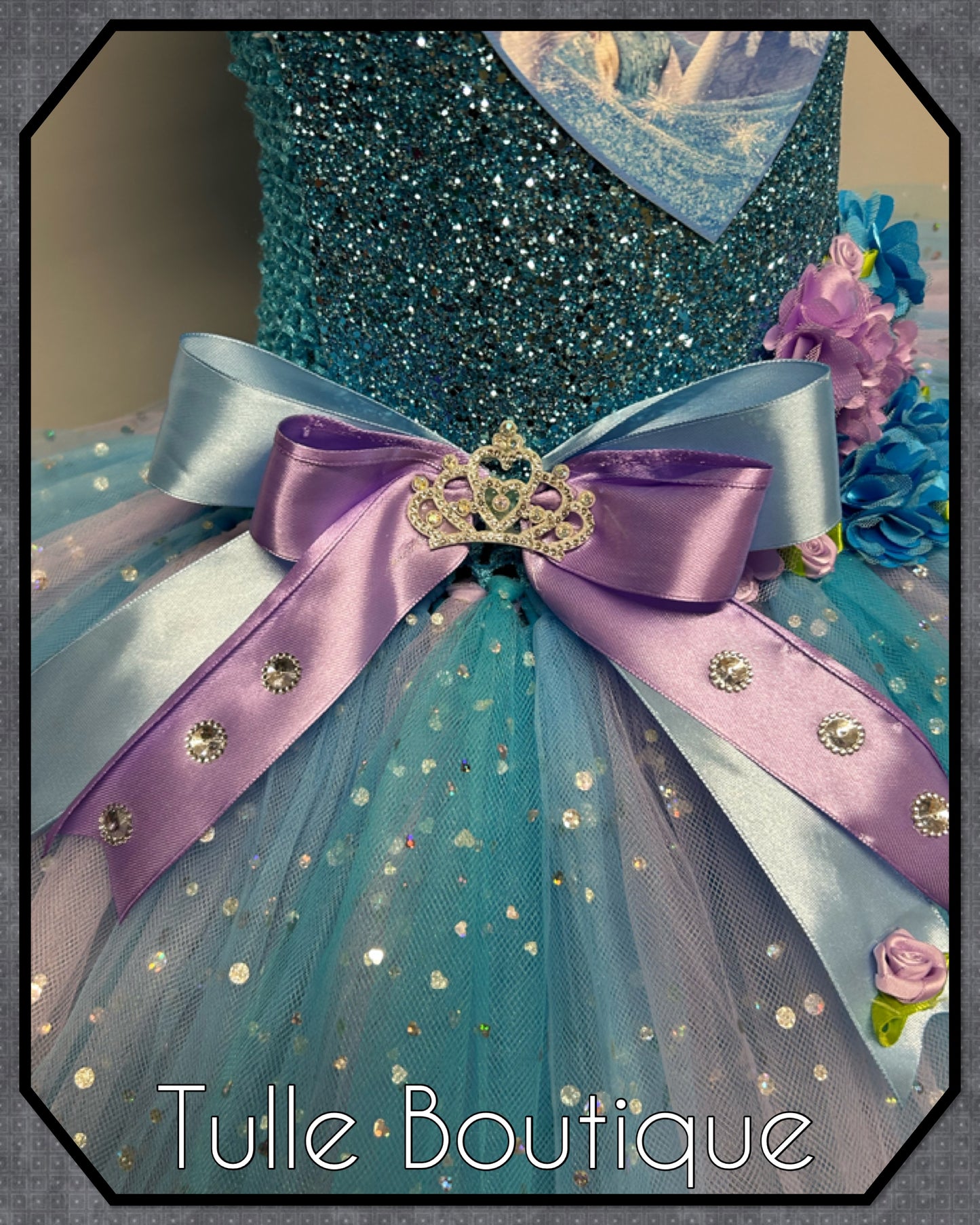 Girls Frozen Elsa princess tutu birthday party dress