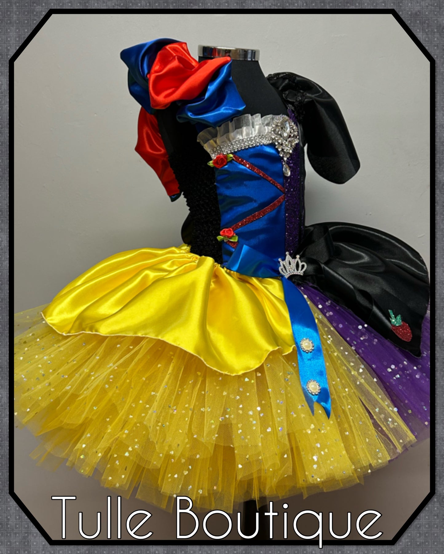 Girls Toddlers half and half ballgown Snow White and Evil Queen tutu dress fancy dress costume