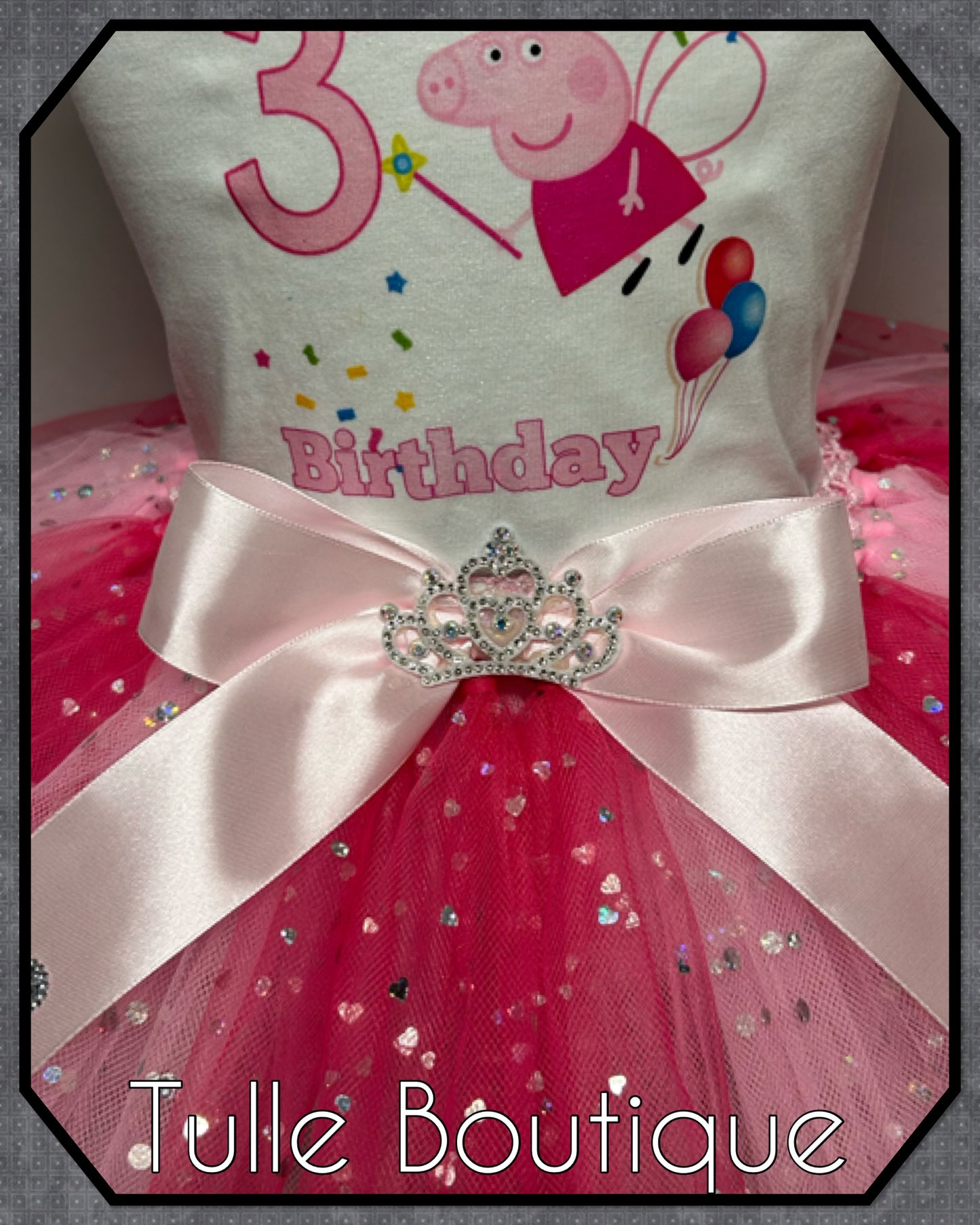 Girls Peppa Pig T-shirt and tutu birthday party outfit
