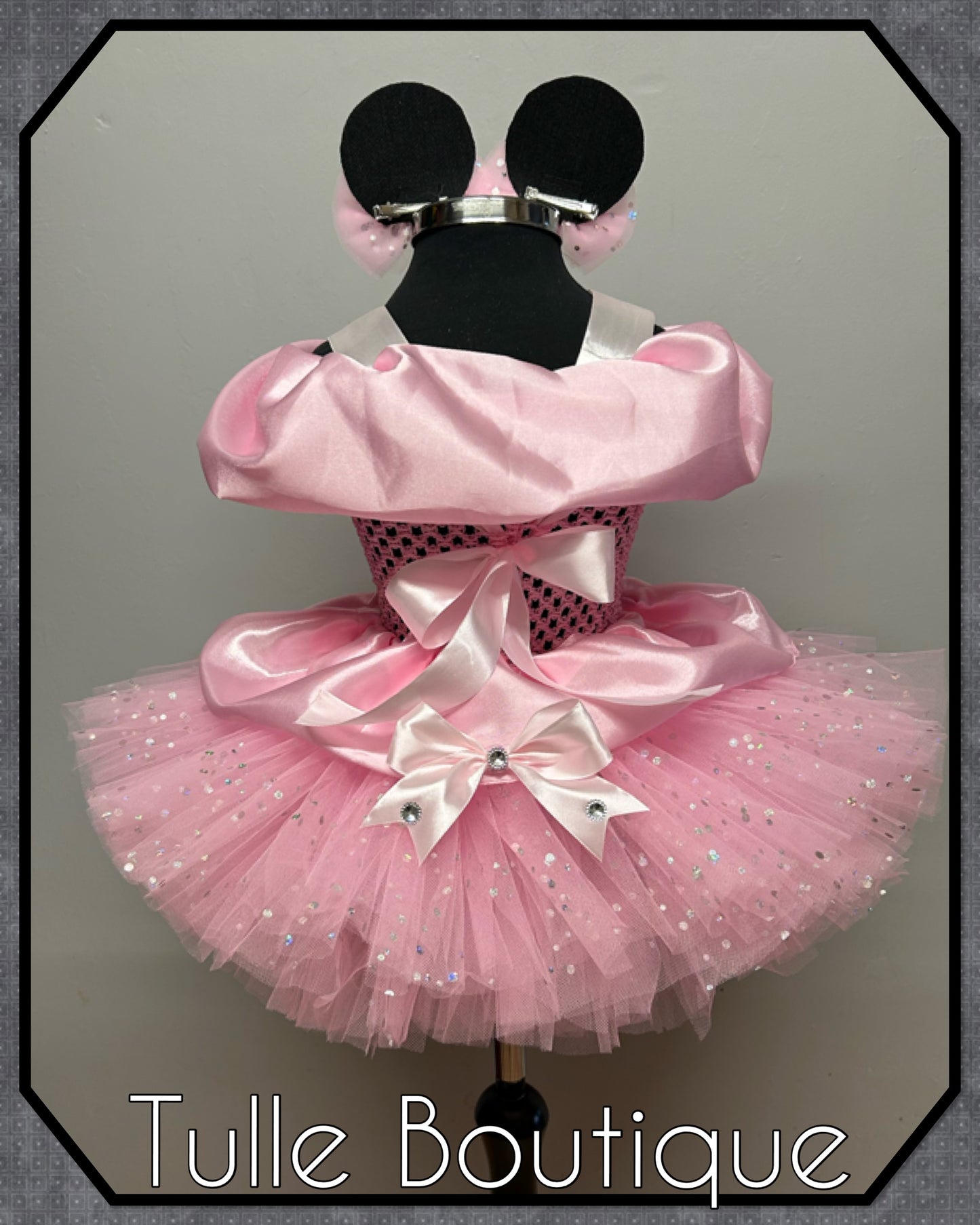 Girls toddlers Minnie Mouse baby pink ballgown tutu dress party dress