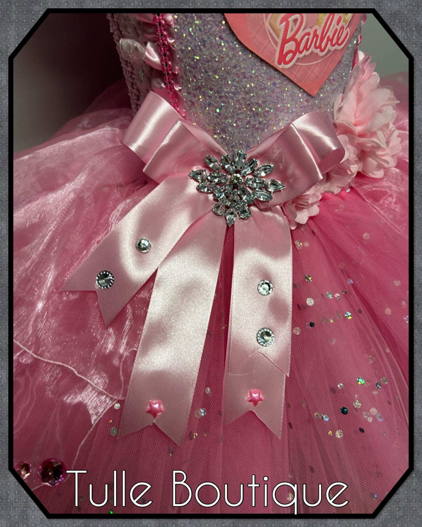 Girls Pink Barbie tutu dress birthday outfit fancy dress costume