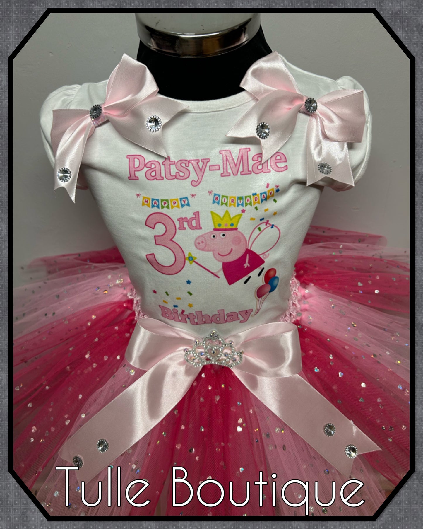 Girls Peppa Pig T-shirt and tutu birthday party outfit