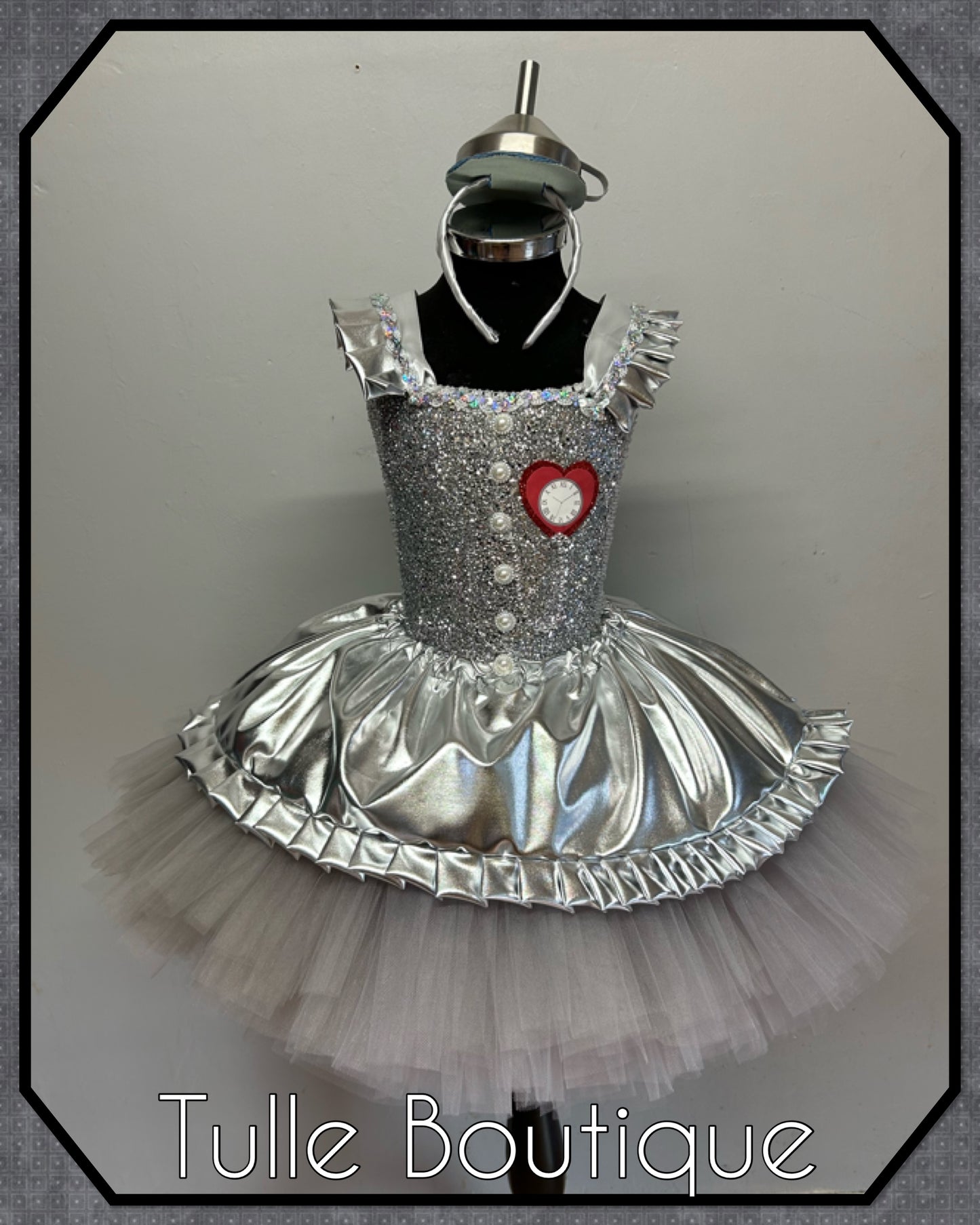 Girls Toddlers Wizard of Oz Tin man tutu dress fancy dress costume