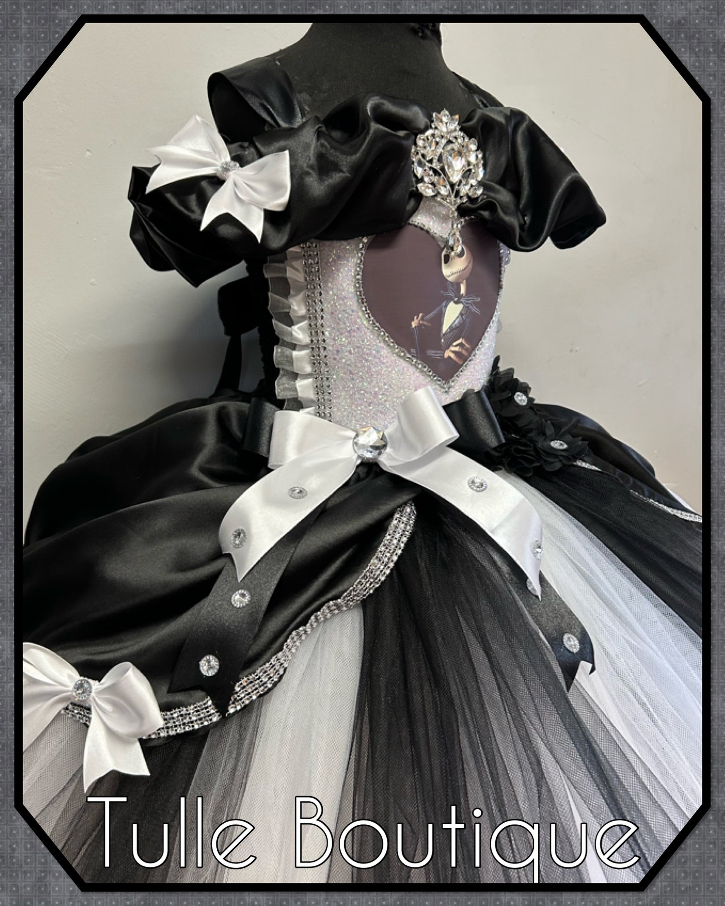 Girls toddlers Jack Skellington dress Halloween ballgown nightmare before Christmas dress up