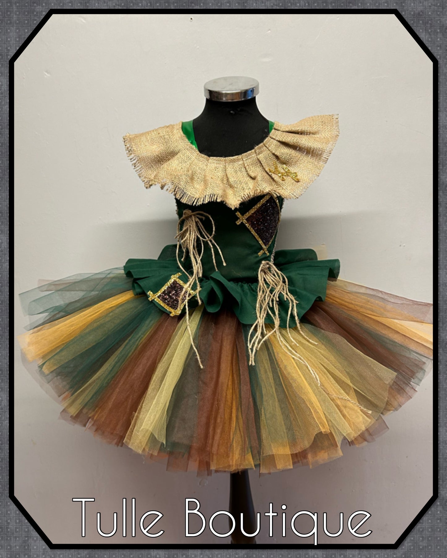 Girls Toddlers Wizard of Oz Scarecrow costume scary Halloween scarecrow tutu dress world book day costume