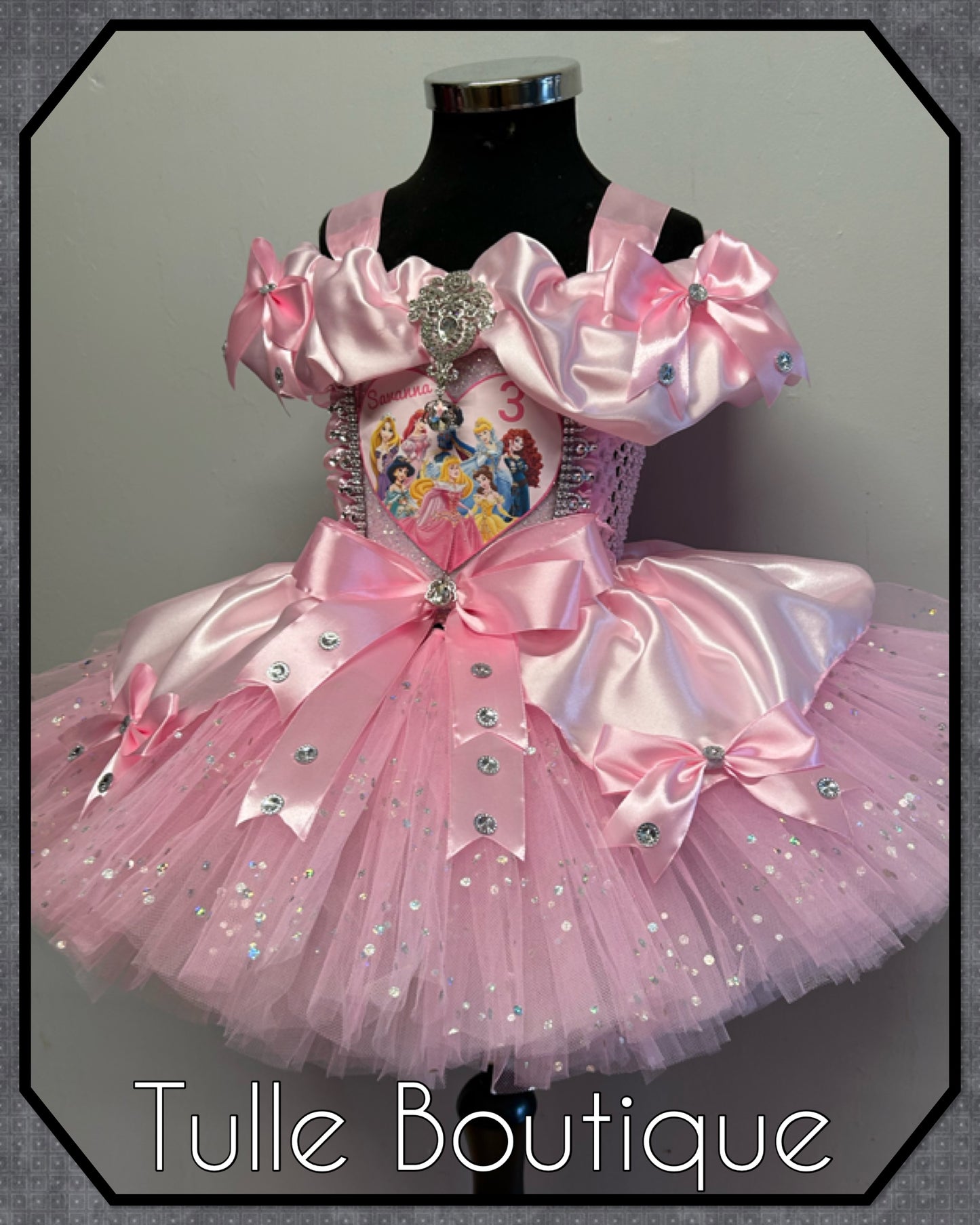 Girls toddlers Disney Princess pink ballgown tutu dress fancy dress costume
