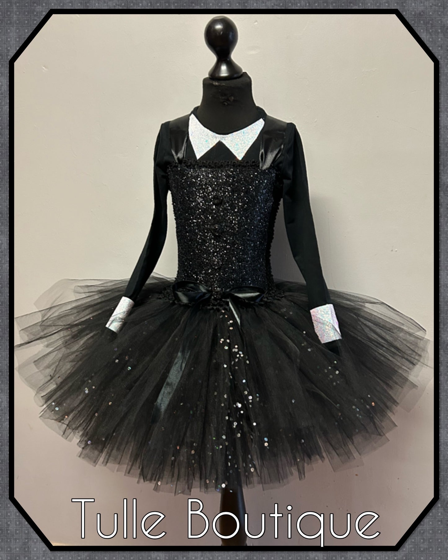Wednesday Addams halloween birthday party tutu dress