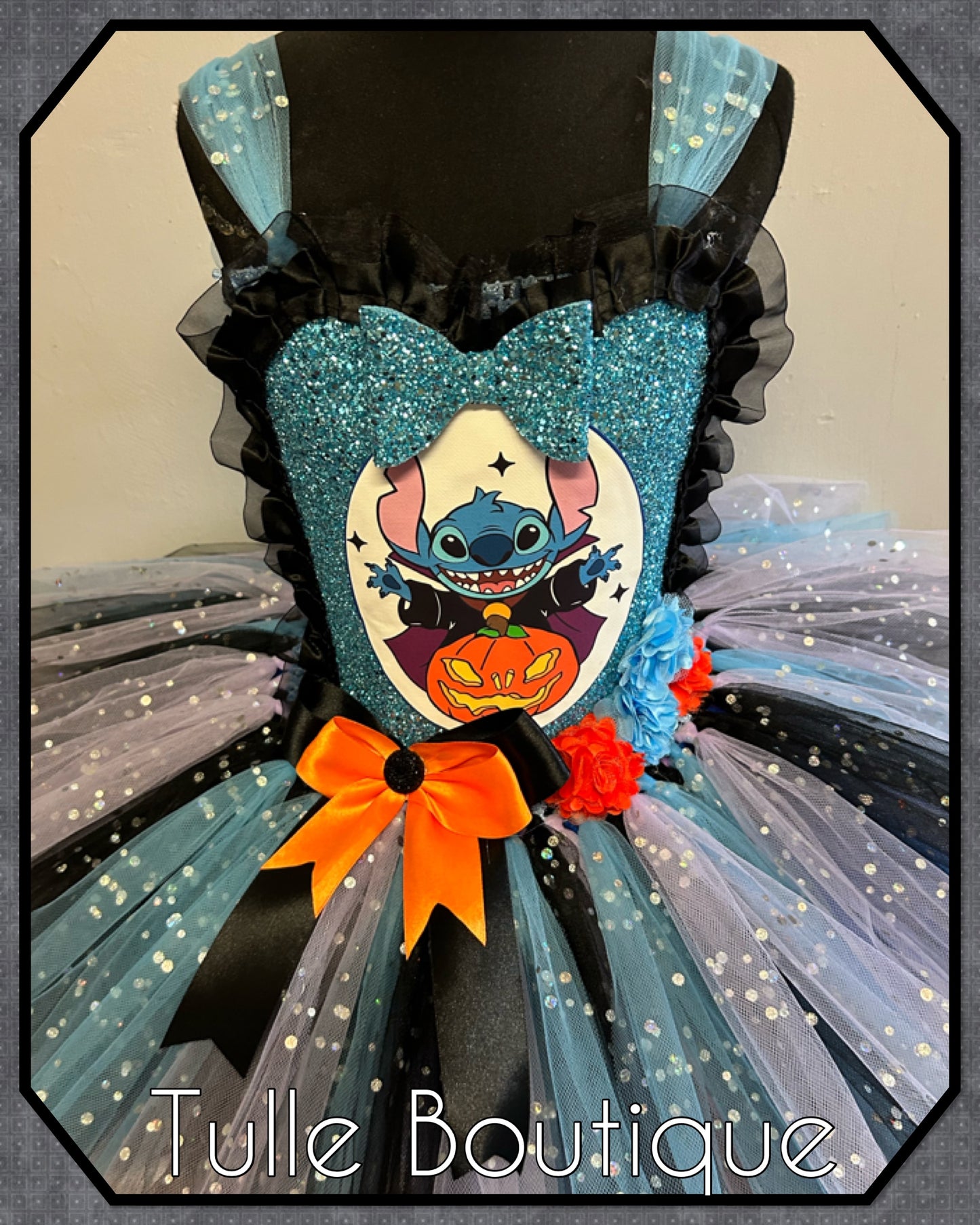 Girls Halloween Pumpkin Stitch princess birthday tutu dress
