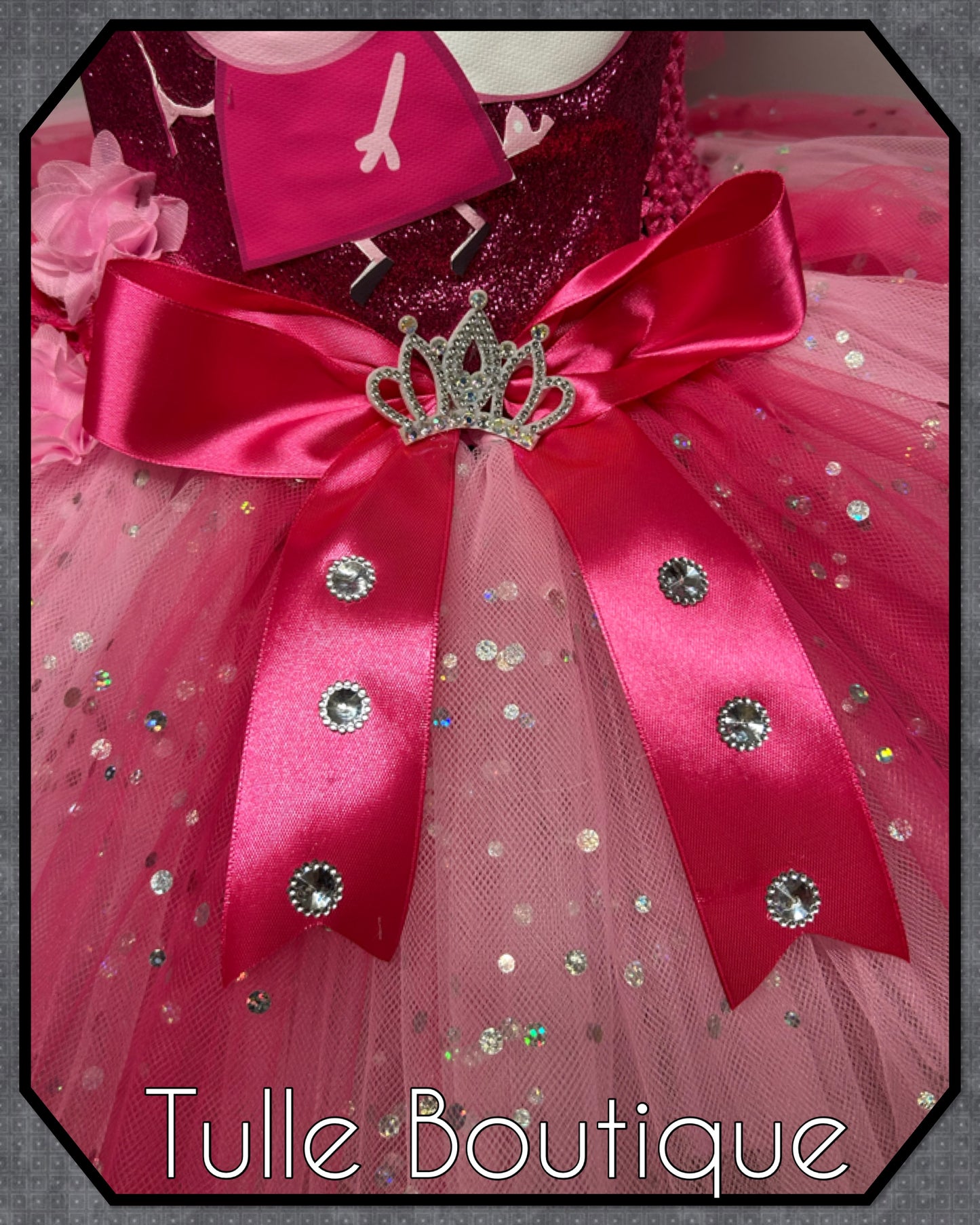 Girls toddlers Hotpink Peppa pig tutu birthday party dress
