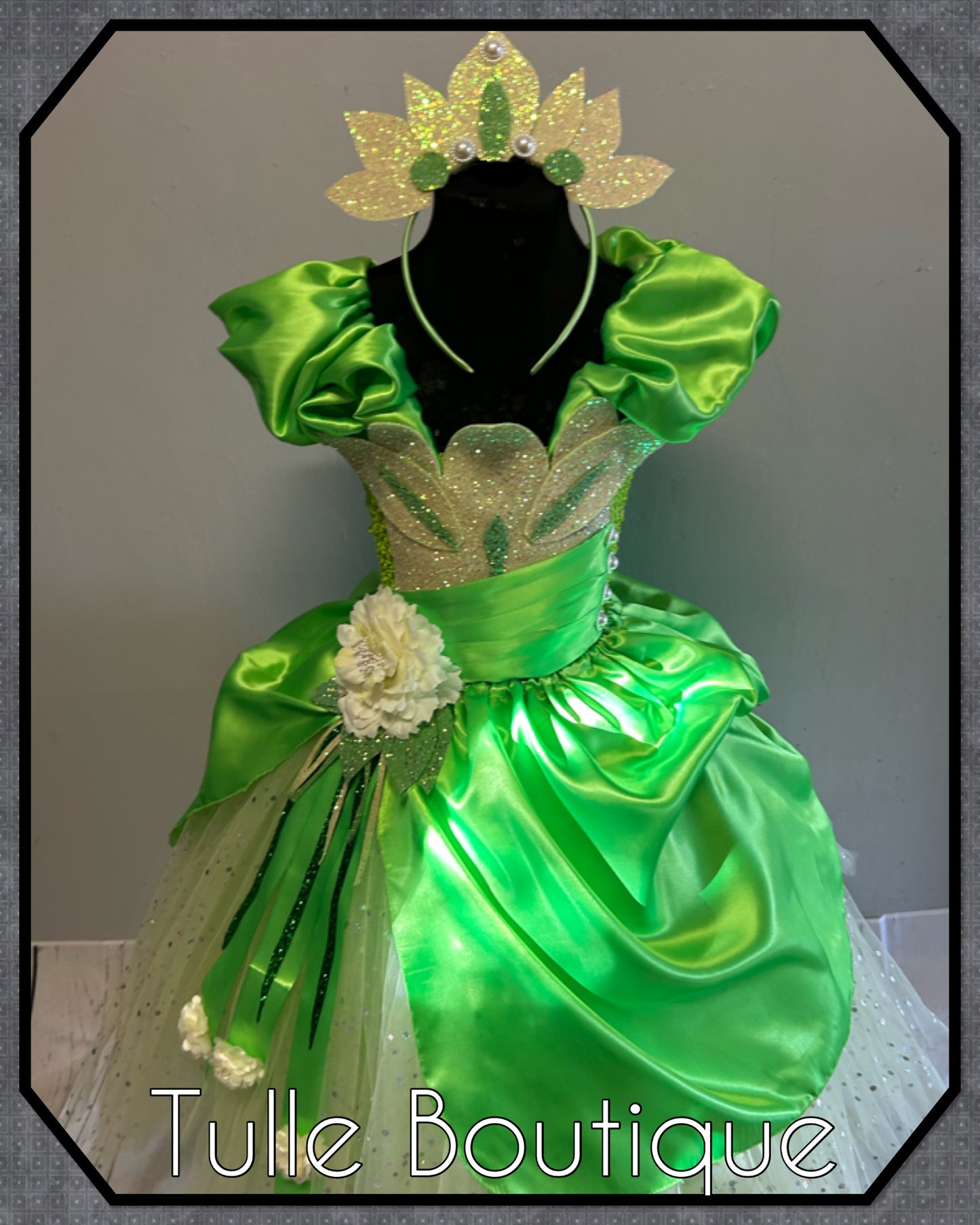 Girls Princess Tiana full length ballgown princess and the frog tutu dress