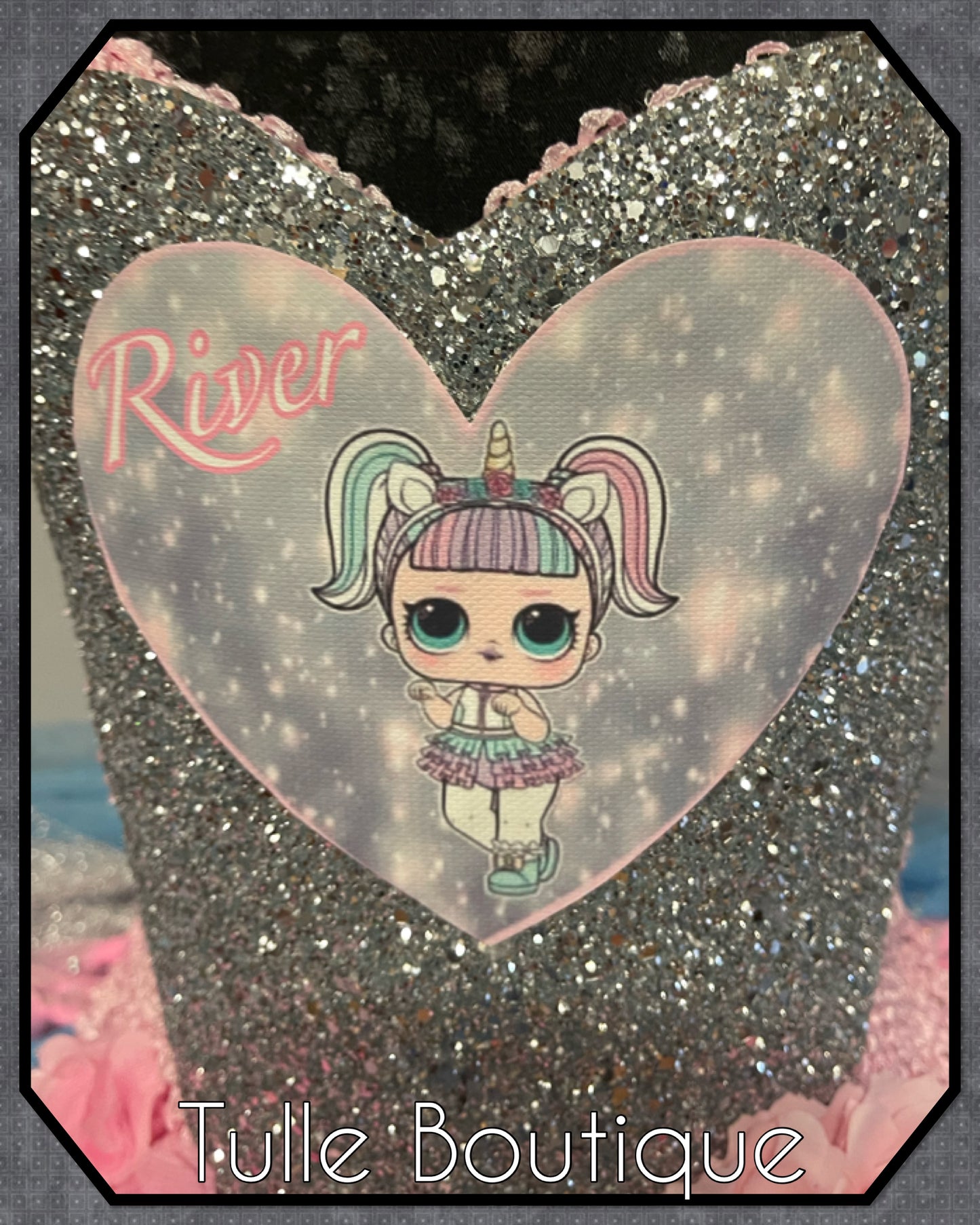 Girls Glitter Unicorn doll themed girls birthday party tutu dress fancy dress costume