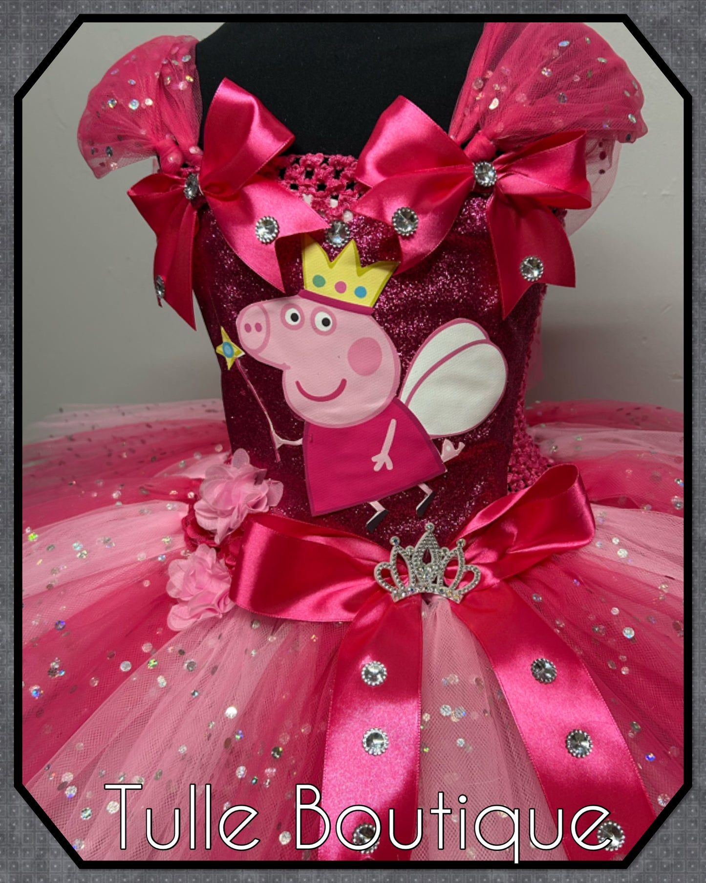 Girls toddlers Hotpink Peppa pig tutu birthday party dress