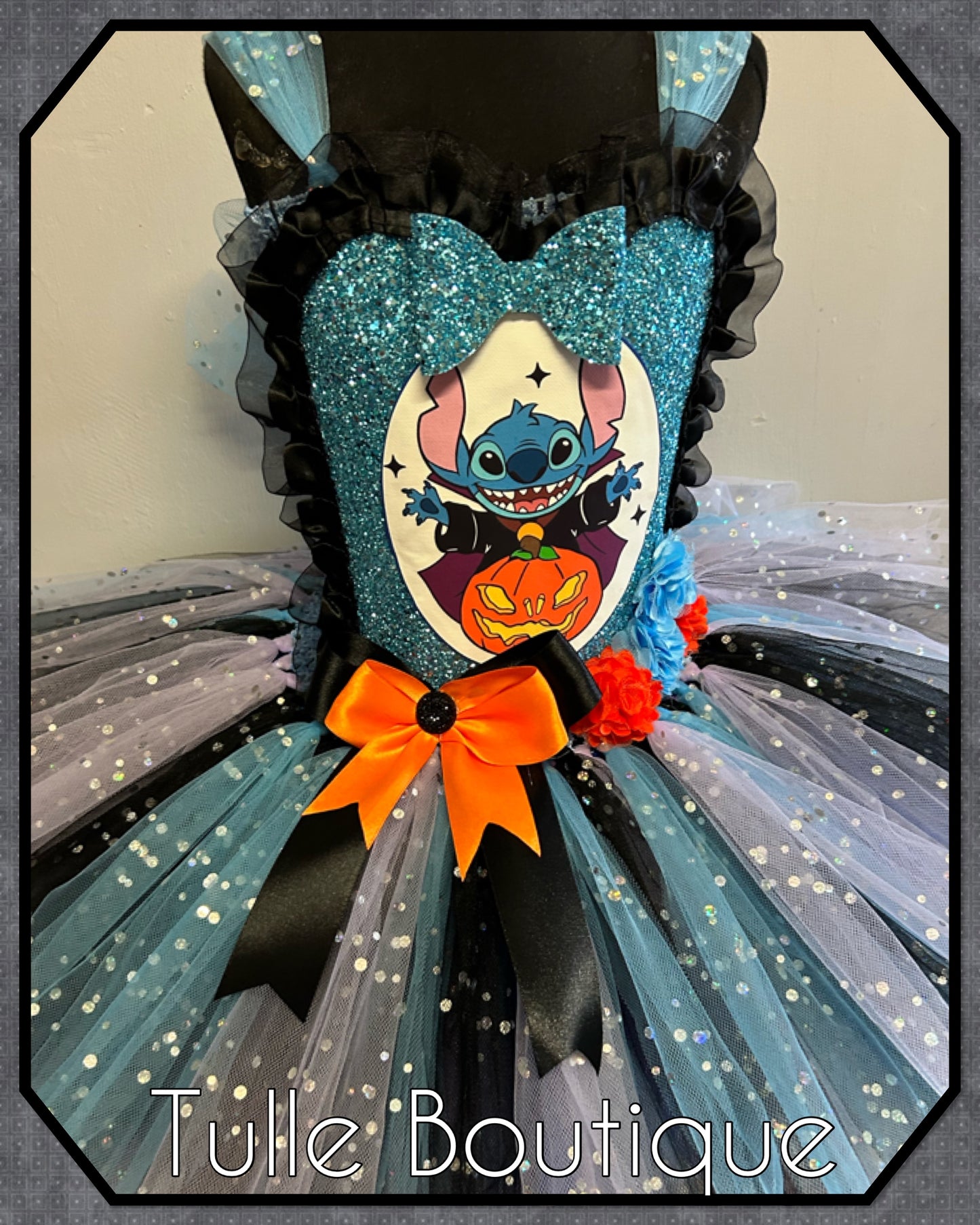 Girls Halloween Pumpkin Stitch princess birthday tutu dress