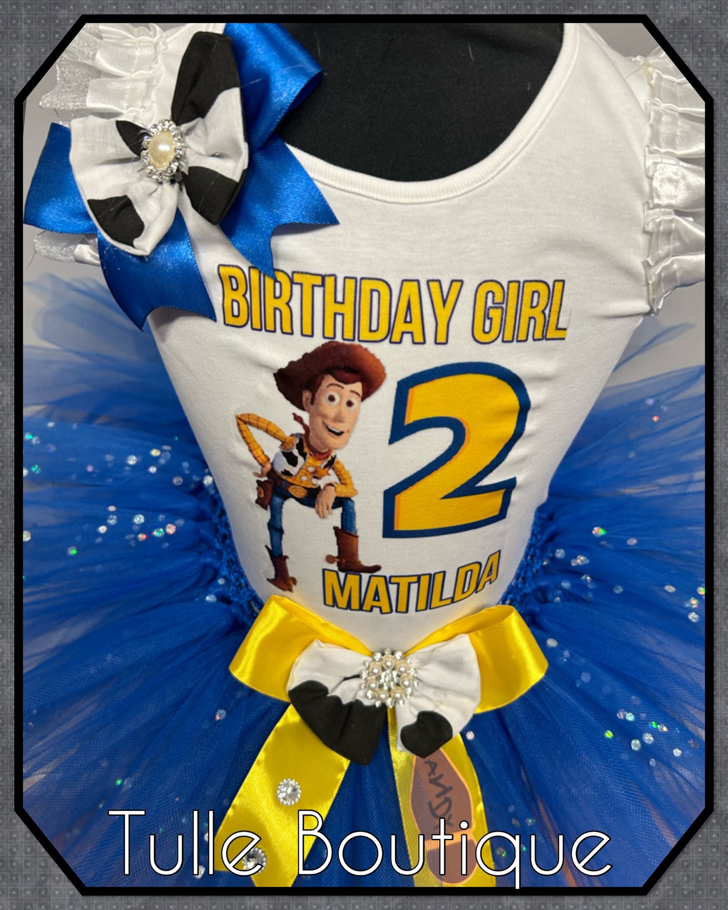 Girls Toy Story Woody cowgirl T-shirt and tutu birthday party outfit tutu dress