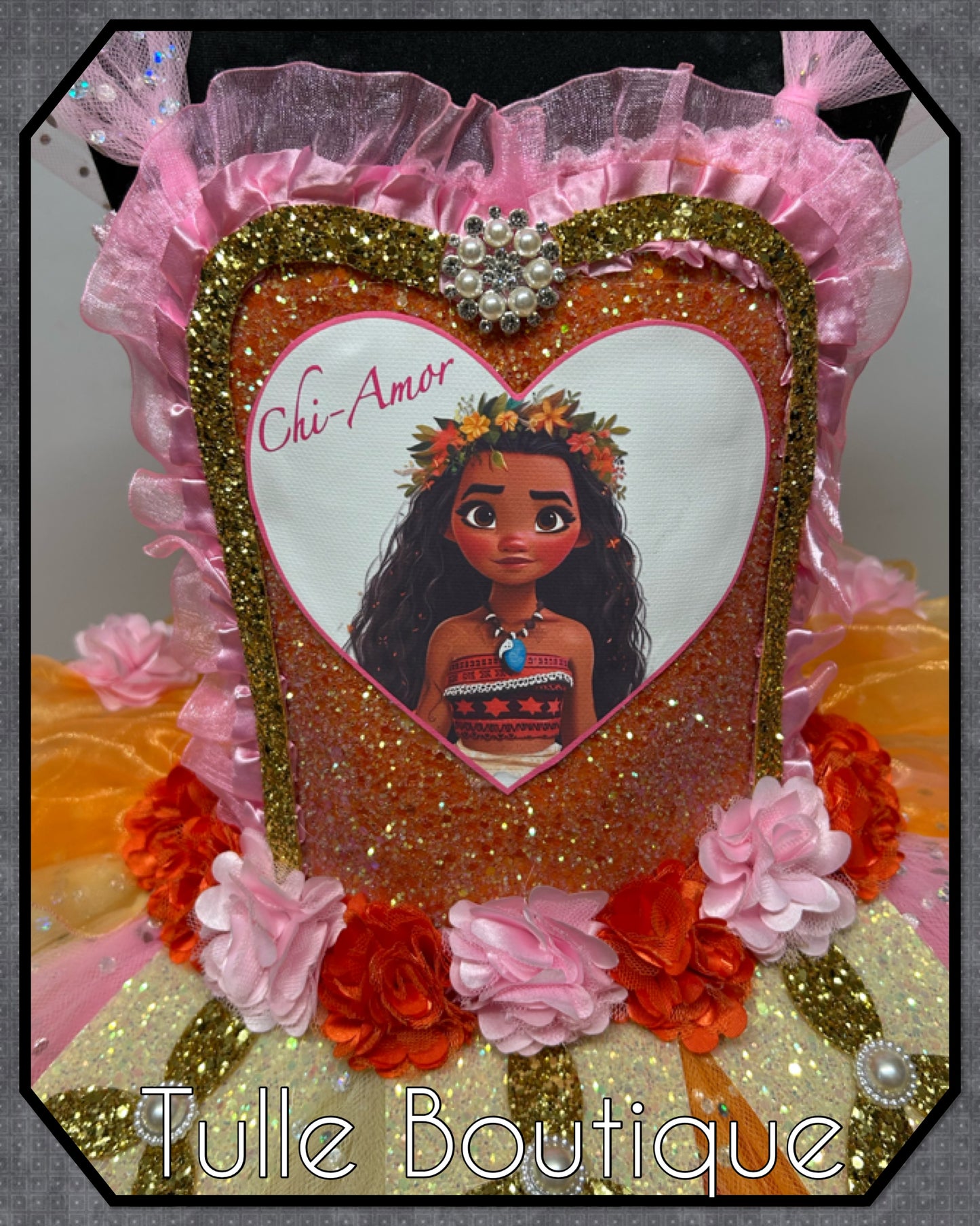 Girls Hawaiian princess pink mix moana tutu birthday party dress