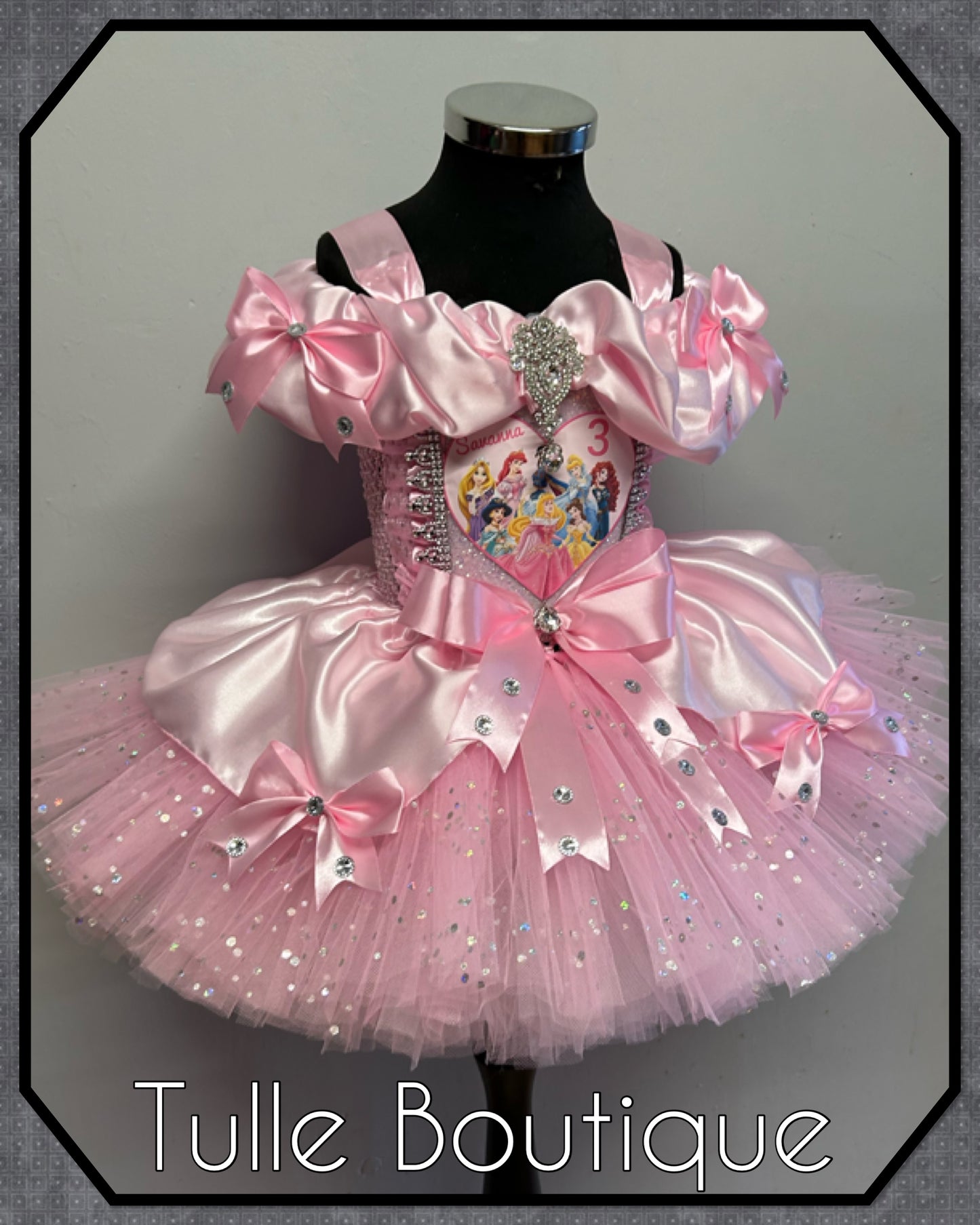 Girls toddlers Disney Princess pink ballgown tutu dress fancy dress costume