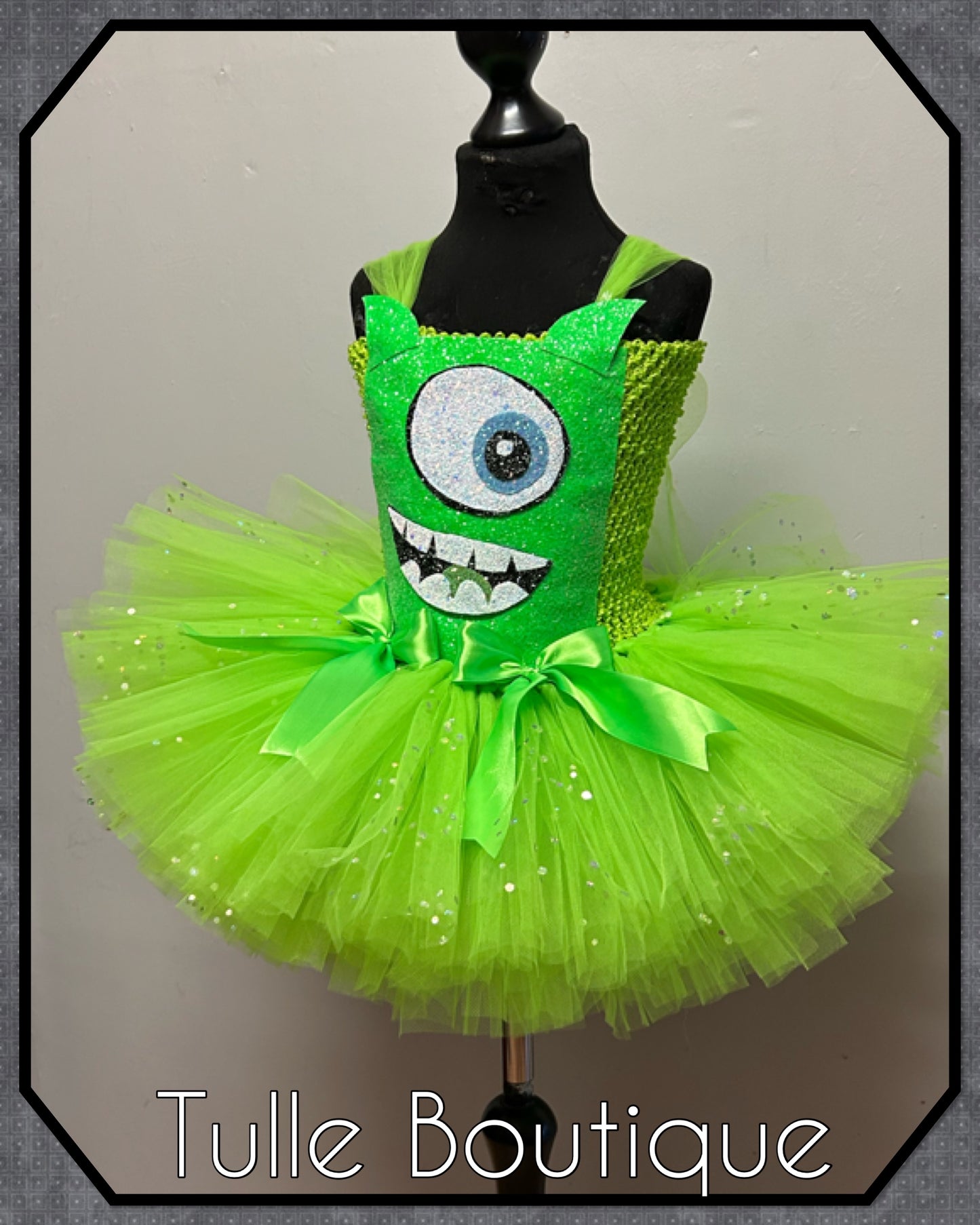 Girls Monsters Inc Mike costume Halloween birthday world book tutu dress