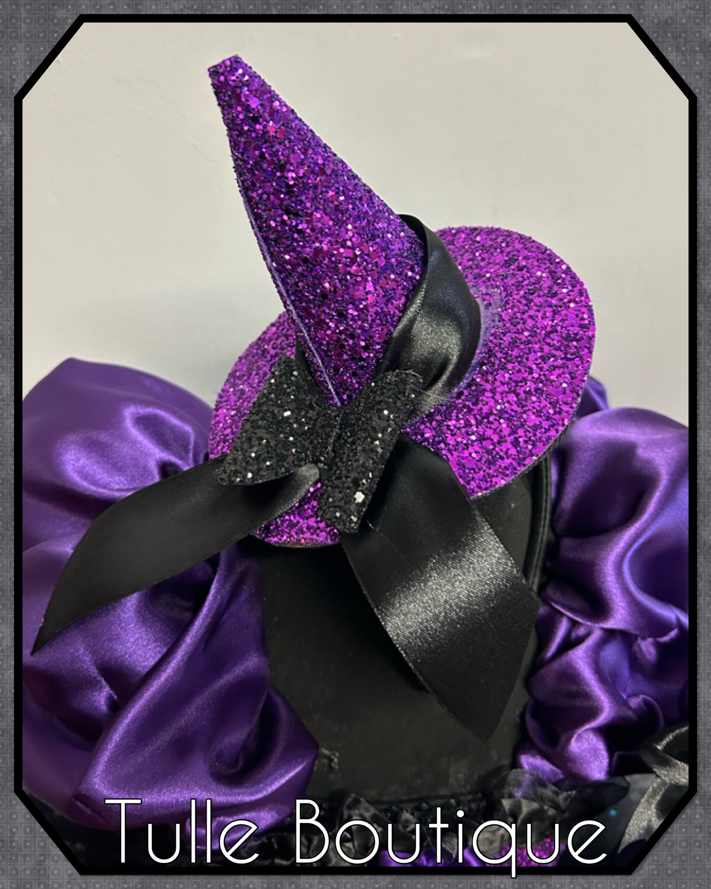 Girls Halloween Witch on a broom tutu dress