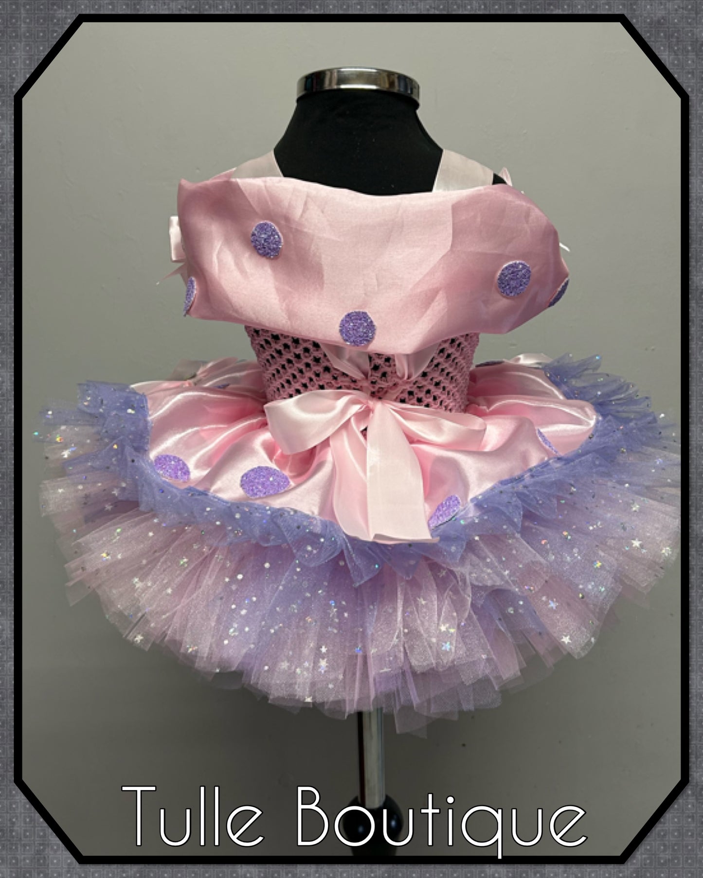 Girls Minnie mouse and Daisy Duck glitter spot ballgown tutu dress fancy dress costume