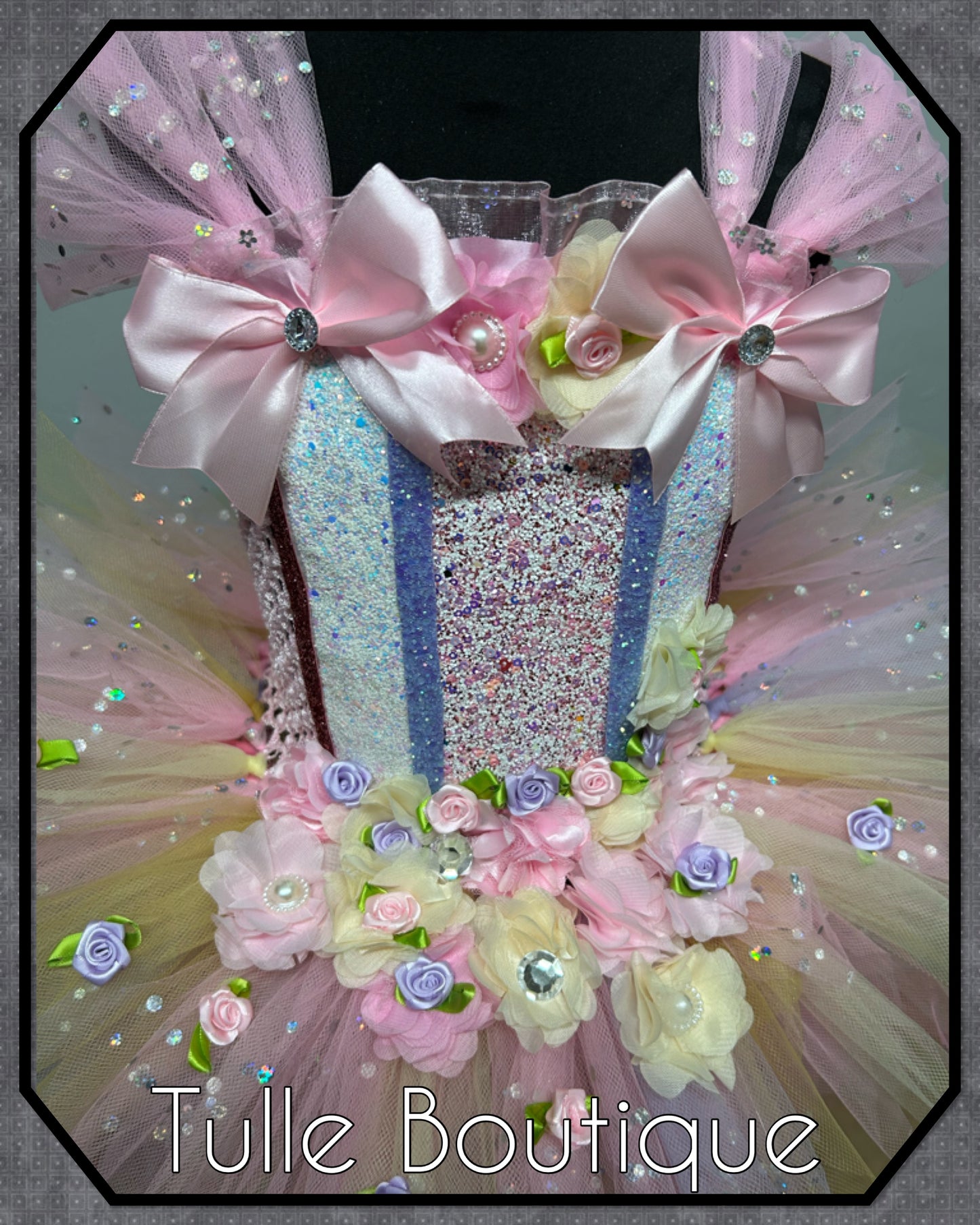 Lena. Girls toddlers Nude pinks flower fairy princess tutu birthday party dress. Fairy first birthday.