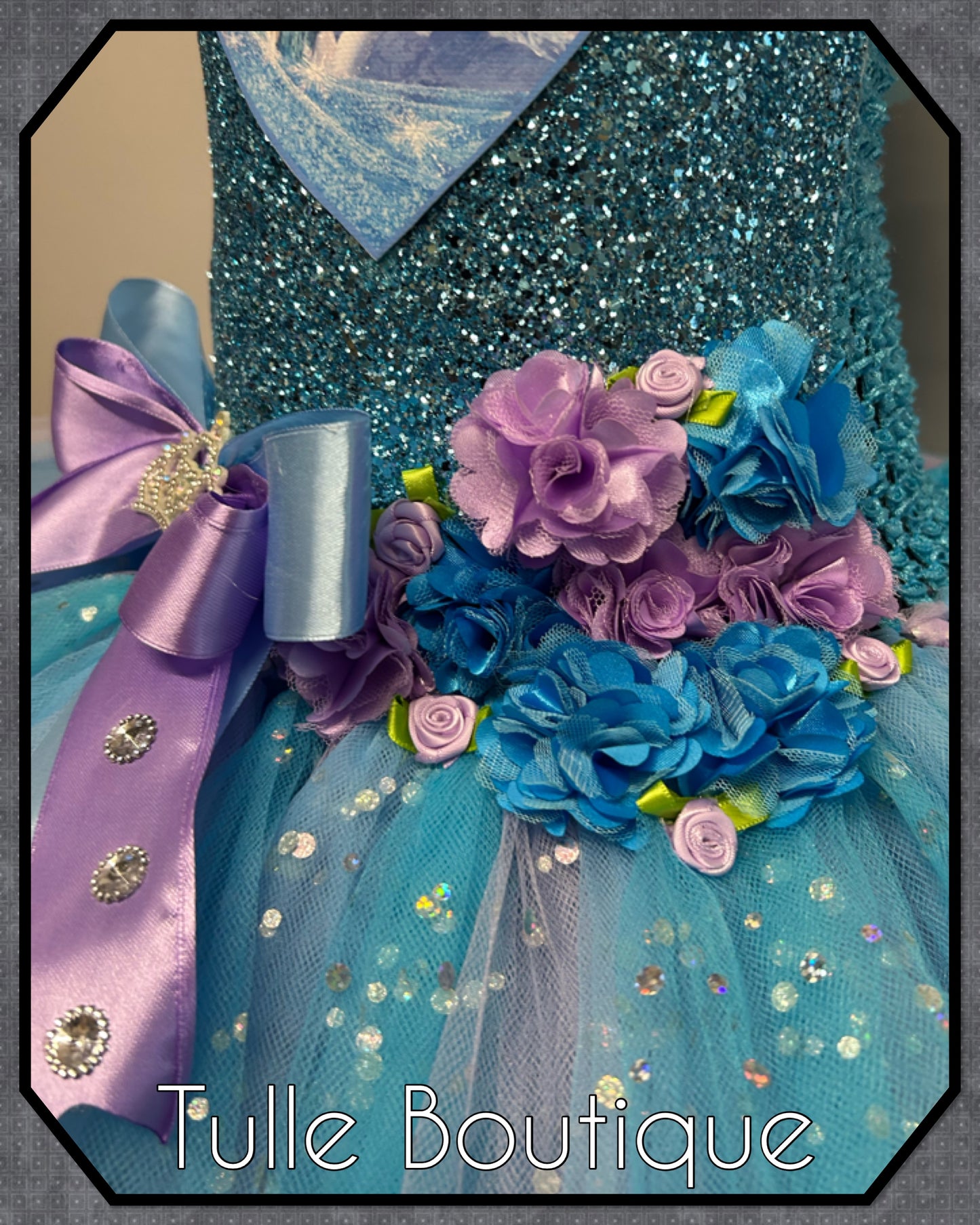Girls Frozen Elsa princess tutu birthday party dress