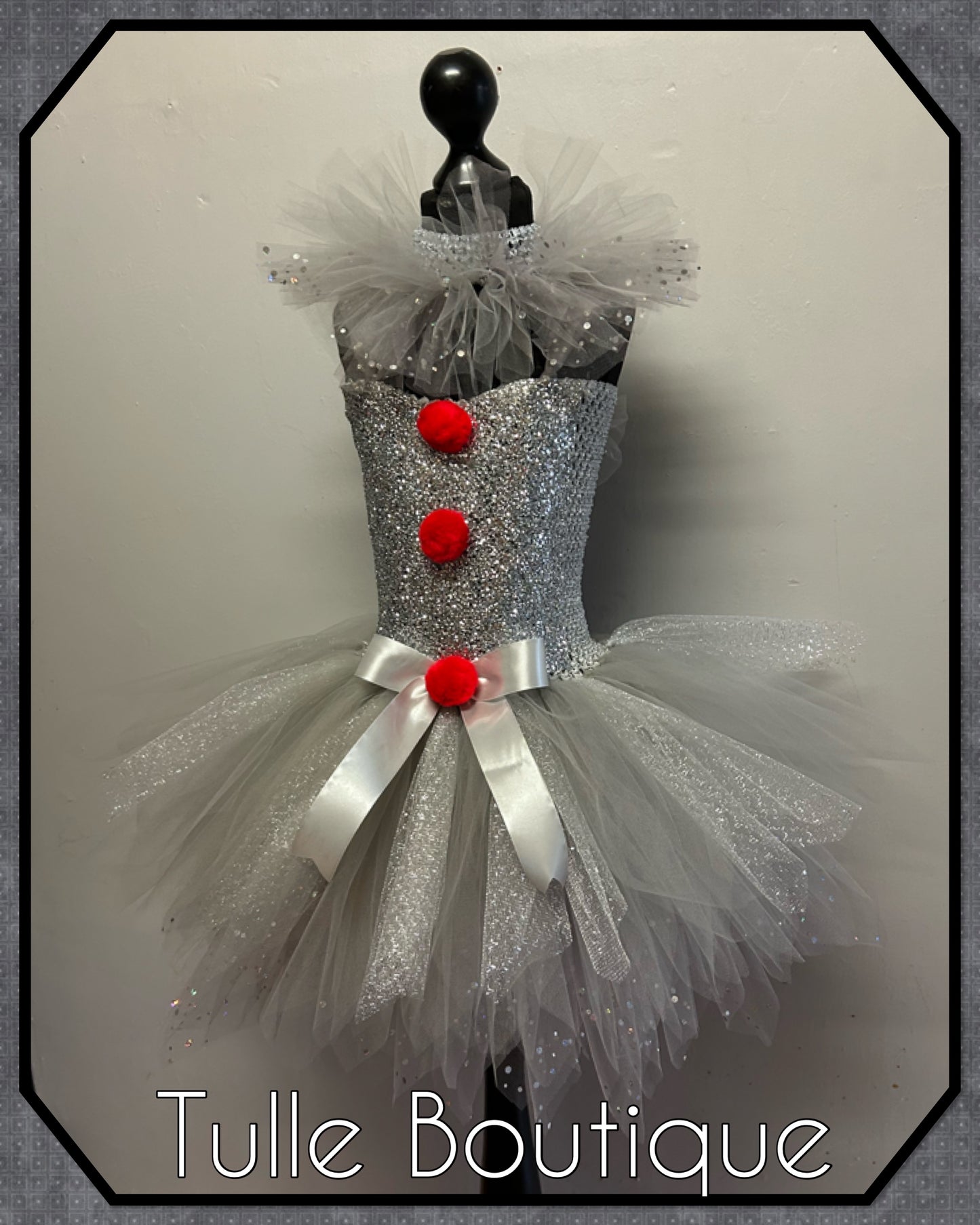 Girls Pennywise costume Killer Clown IT Halloween birthday tutu dress