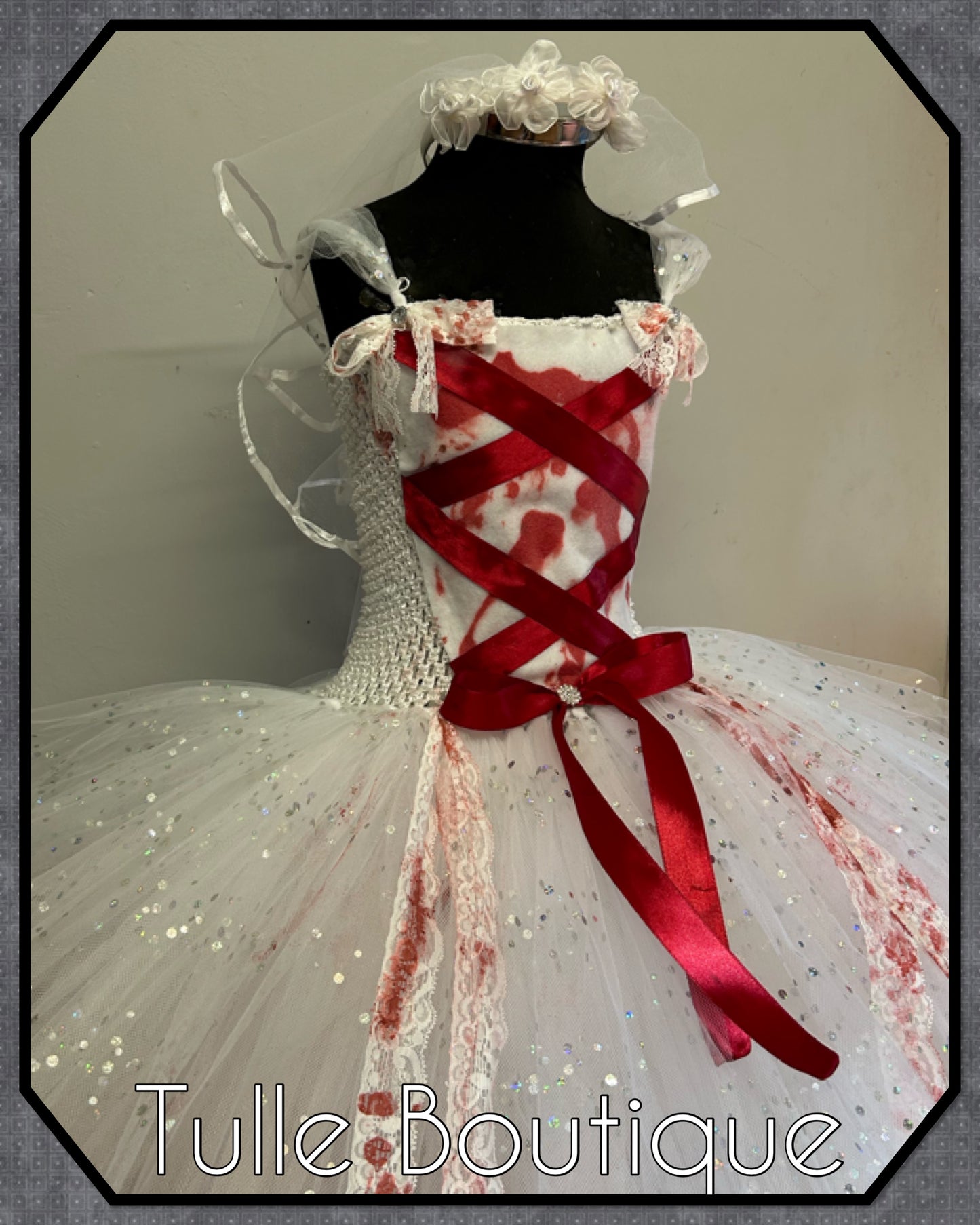 Girls Toddlers Zombie Bride dead bride dress halloween party tutu dress