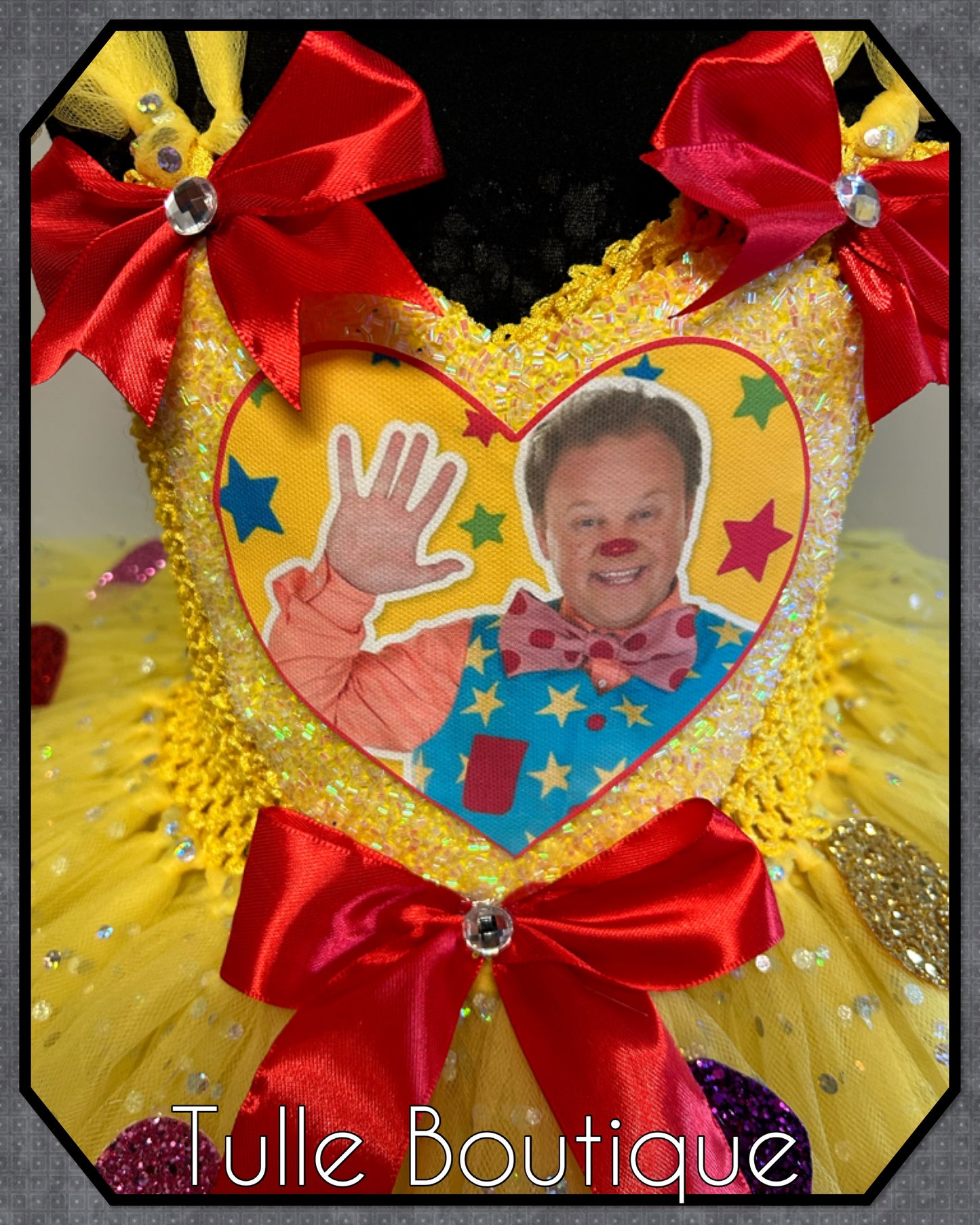 Girls Mr Tumble glitter spotty birthday tutu dress