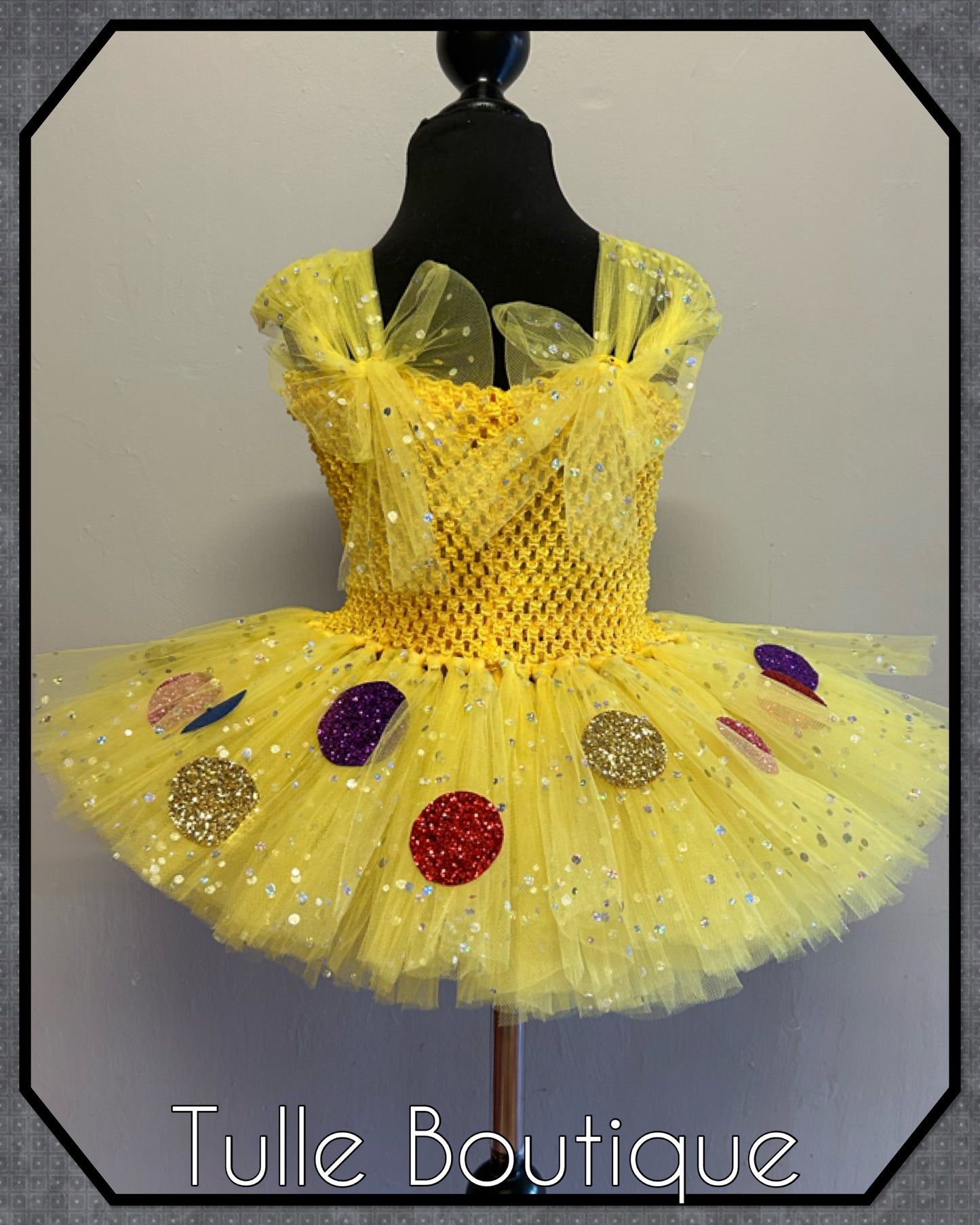 Girls Mr Tumble glitter spotty birthday tutu dress