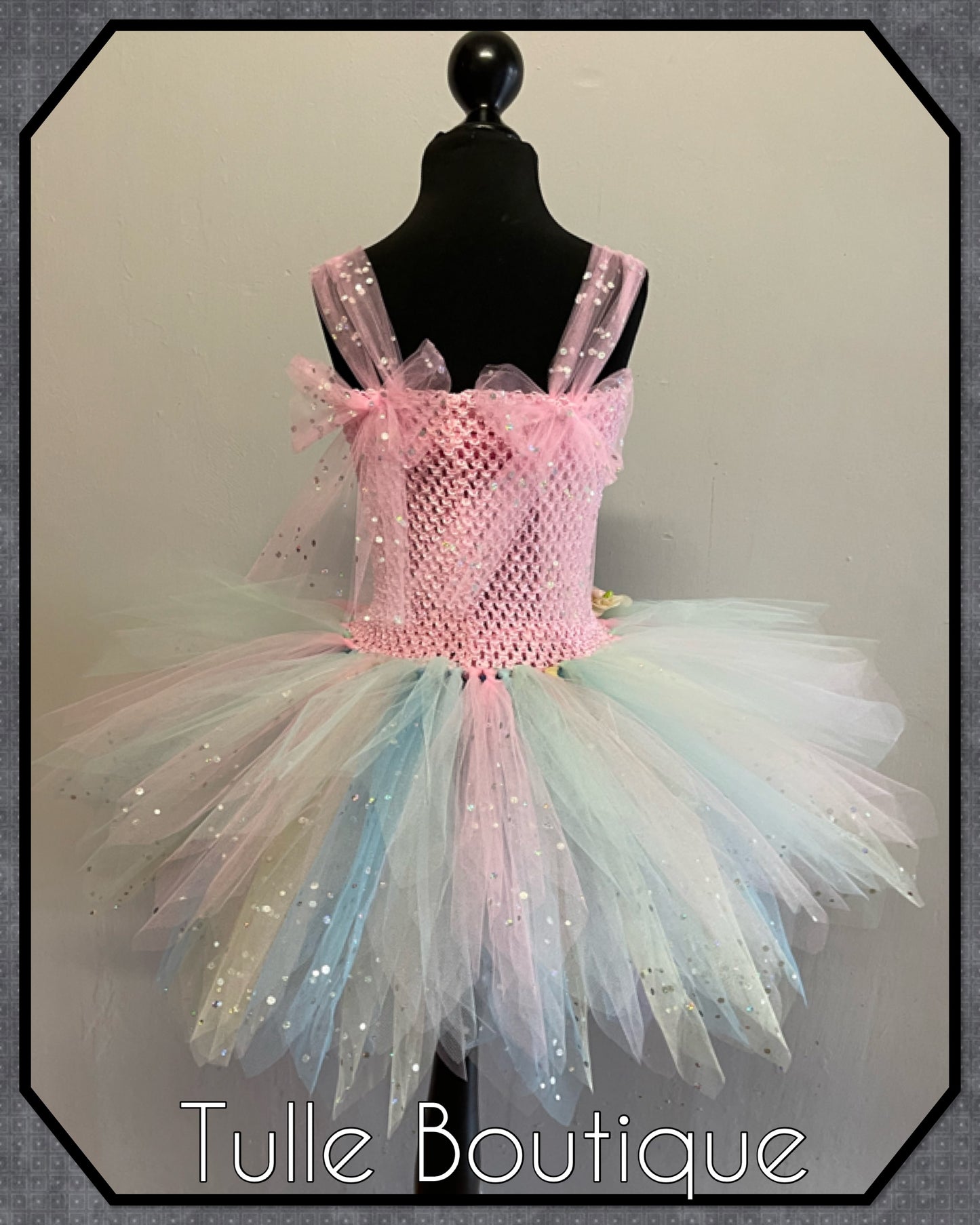 LARISA. Pastel Rainbow Unicorn princess tutu birthday party dress