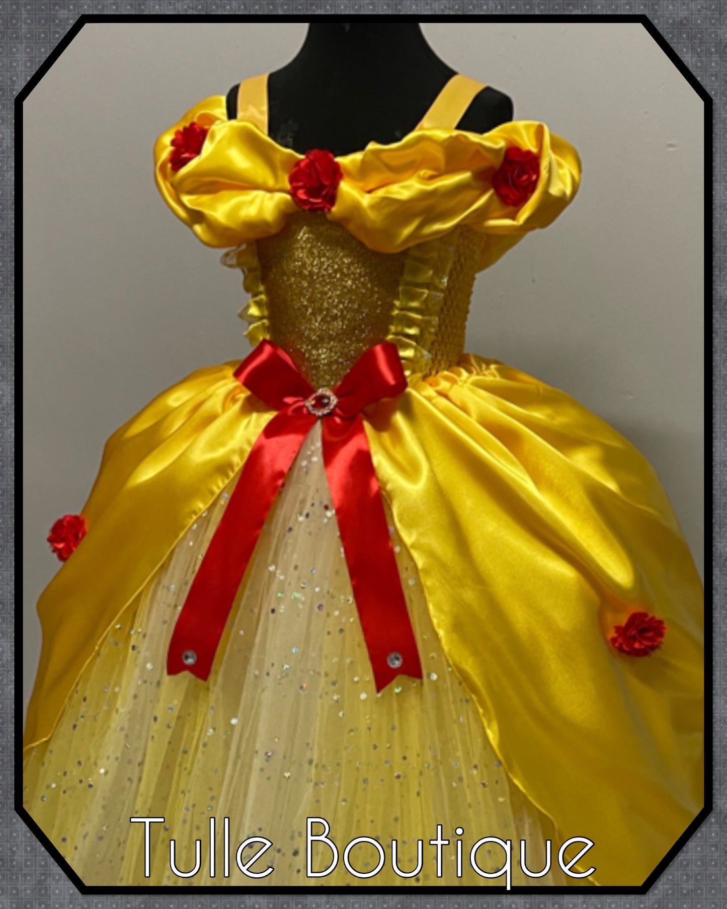 Princess Belle beauty and the beast yellow ballgown tutu dress