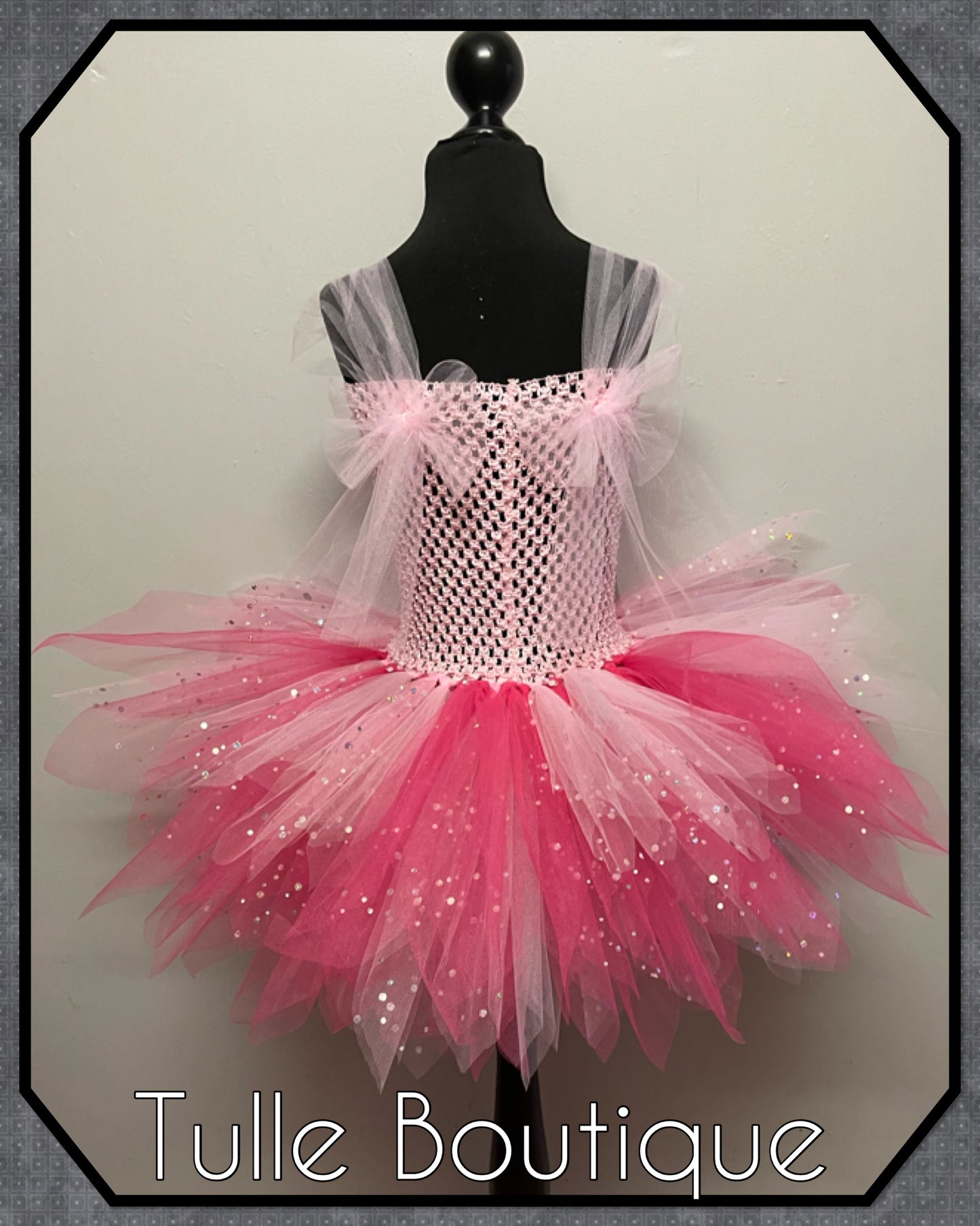 Pink sparkle fairy princess tutu birthday party dress